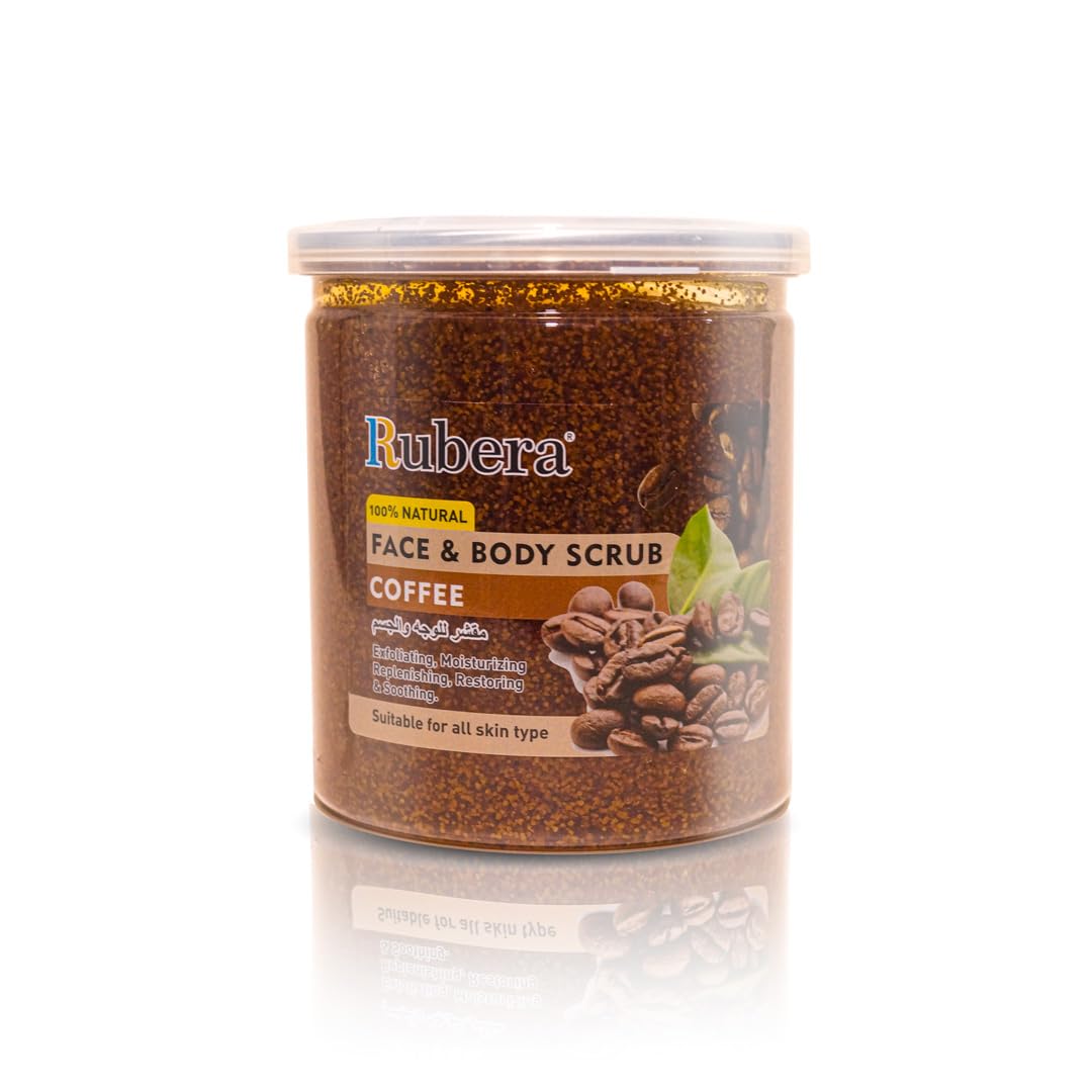 Rubera's Exfoliating Coffee Body Scrub - 500ml Natural Skin Care for Smooth & Glowing Skin - Perfect for Shower, Spa & At-Home Self Care Routine
