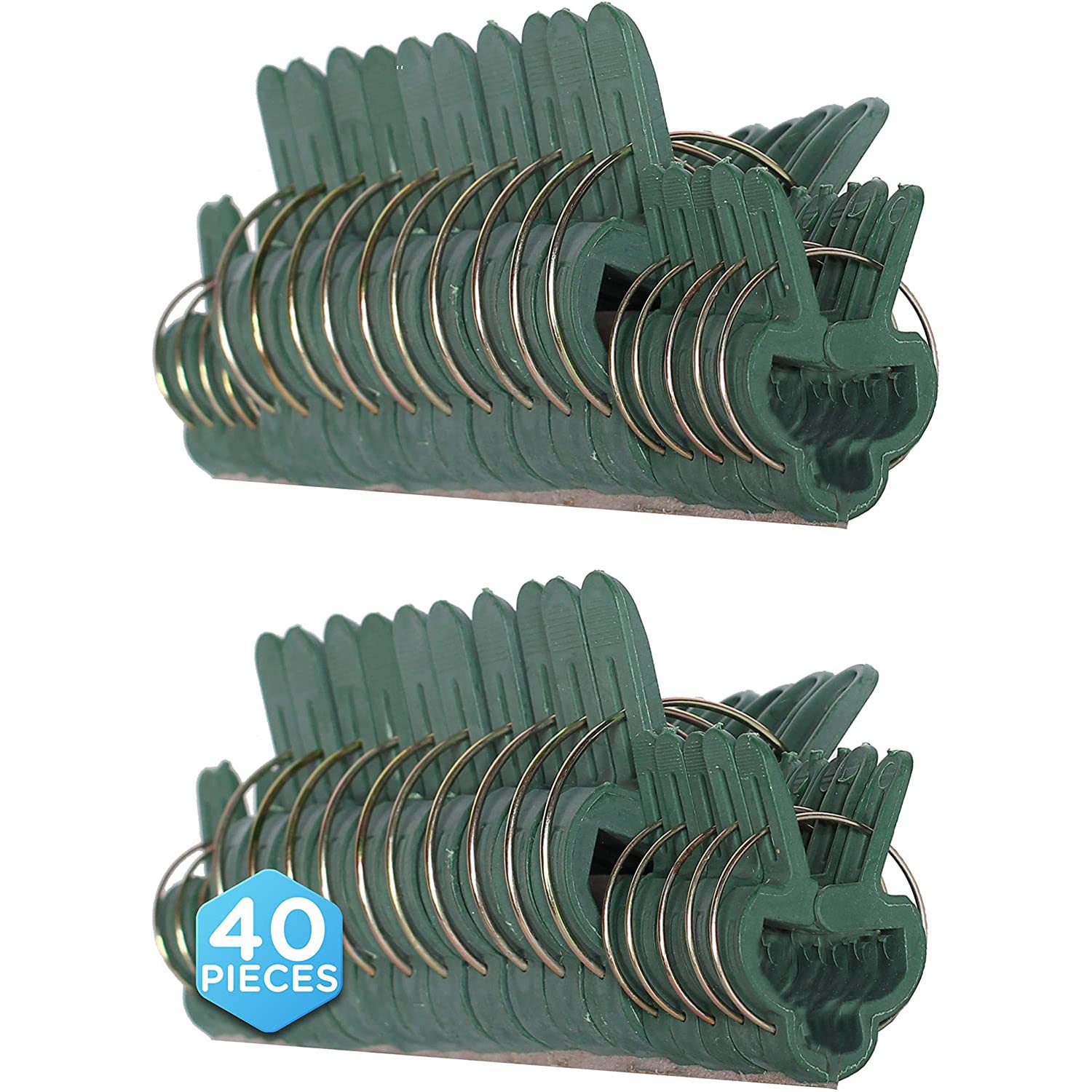 40-Piece Green Gardening Plant Clips for Supporting Stems, Stalks & Vines | Gentle Loop Gripper Clips | Perfect for Indoor/Outdoor Plants, Flowers & Vertical Gardens