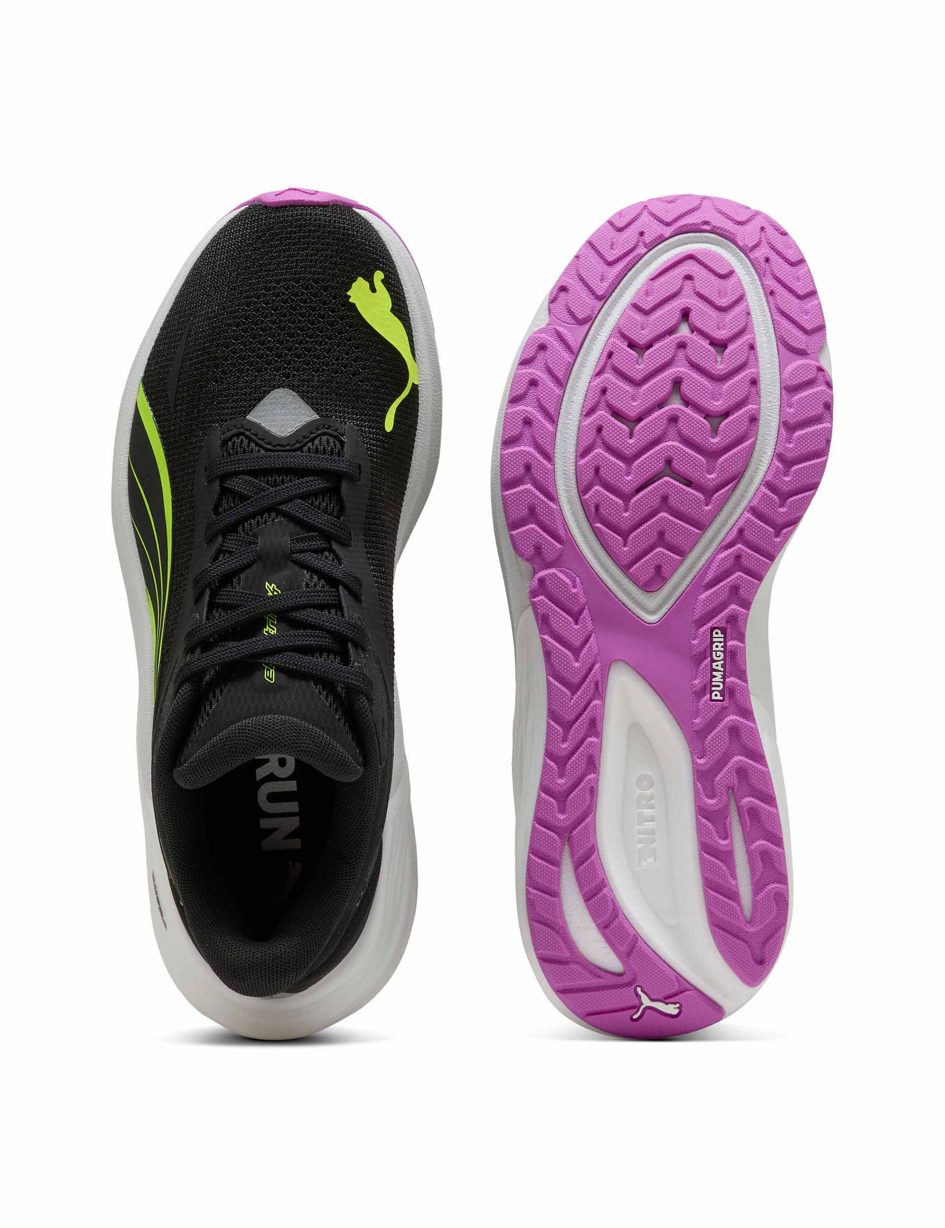 Electrify NITRO 4 Running Shoes for Men & Women - Lightweight Cushioned Athletic Sneakers in Black/Yellow Alert - Perfect for Jogging, Gym Workouts & Daily Wear