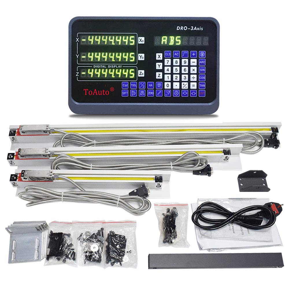 3-Axis Digital Readout Display with Glass Linear Scales for CNC Mill & Lathe Machines | Precise Measurement System | Workshop & Industrial Use