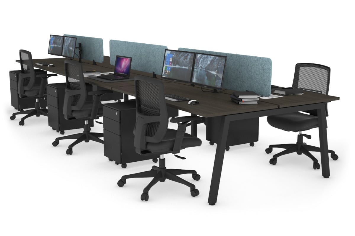 6-Person Office Workstation Desk - 1800L x 700W Dimensions - Ideal for Collaborative Workspaces & Team Projects