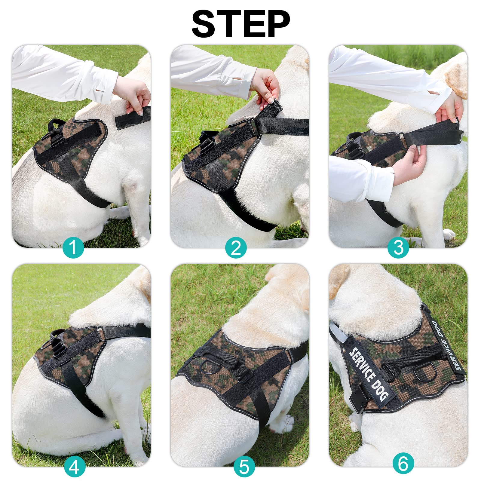 MUMUPET No Pull Service Dog Harness - Easy On/Off Adjustable Pet Vest with 3M Reflective Strips & Nylon Handle | Breathable Comfort for Small Medium Large Dogs | Perfect for Training, Walking & Outdoor Adventures