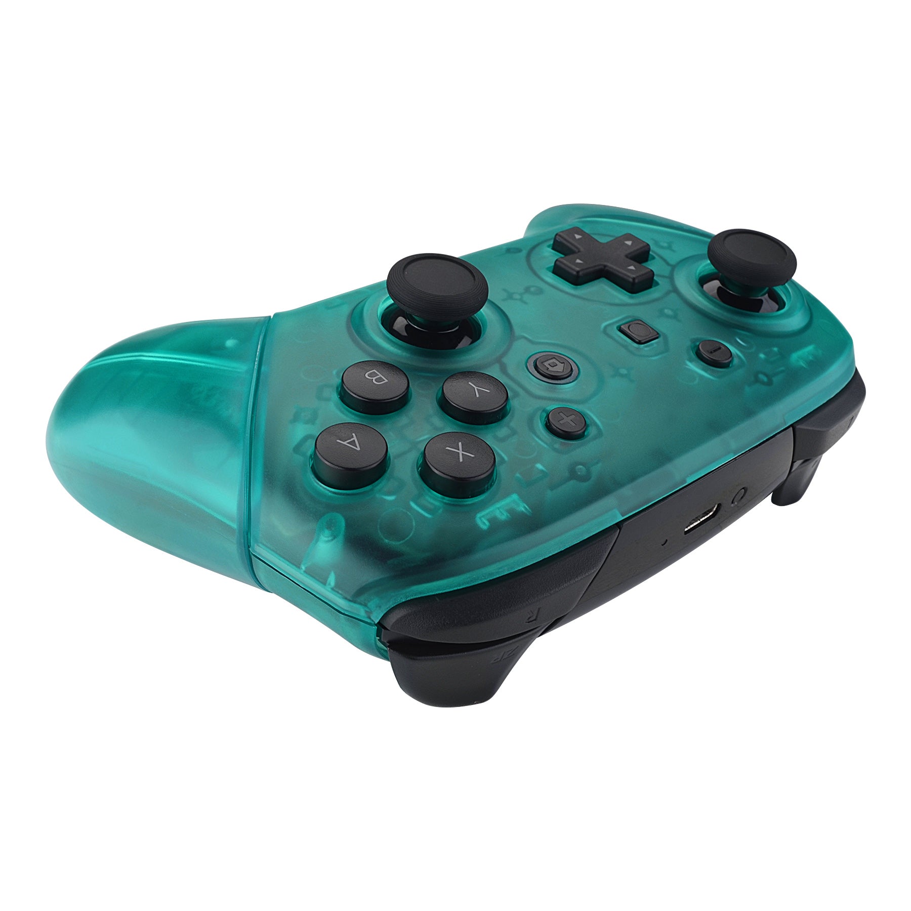 eXtremeRate Emerald Green Faceplate & Backplate Handles for Nintendo Switch Pro Controller - Custom Replacement Parts (Controller Not Included) - Perfect for Gaming, DIY Mods & Personalization