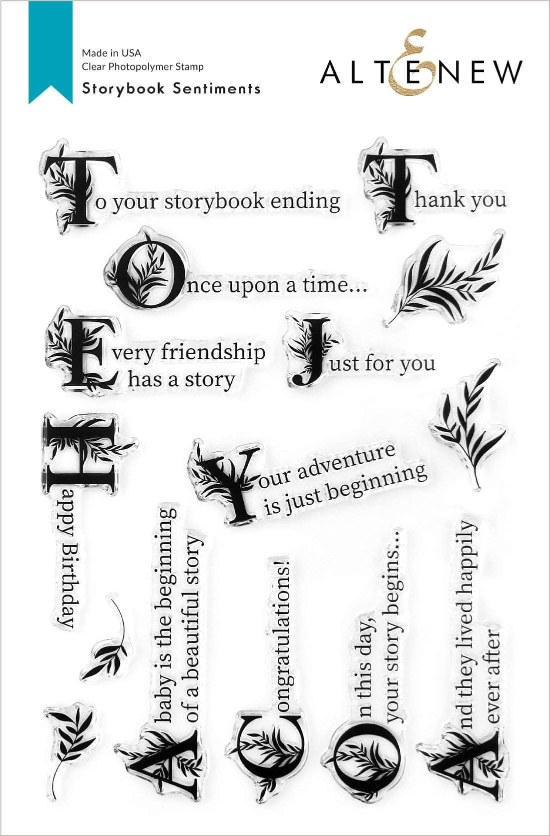 Storybook Sentiments Stamp Set - Vintage Book Themed Rubber Stamps for Scrapbooking, Card Making & DIY Crafts - Perfect for Journals, Greeting Cards and Memory Books