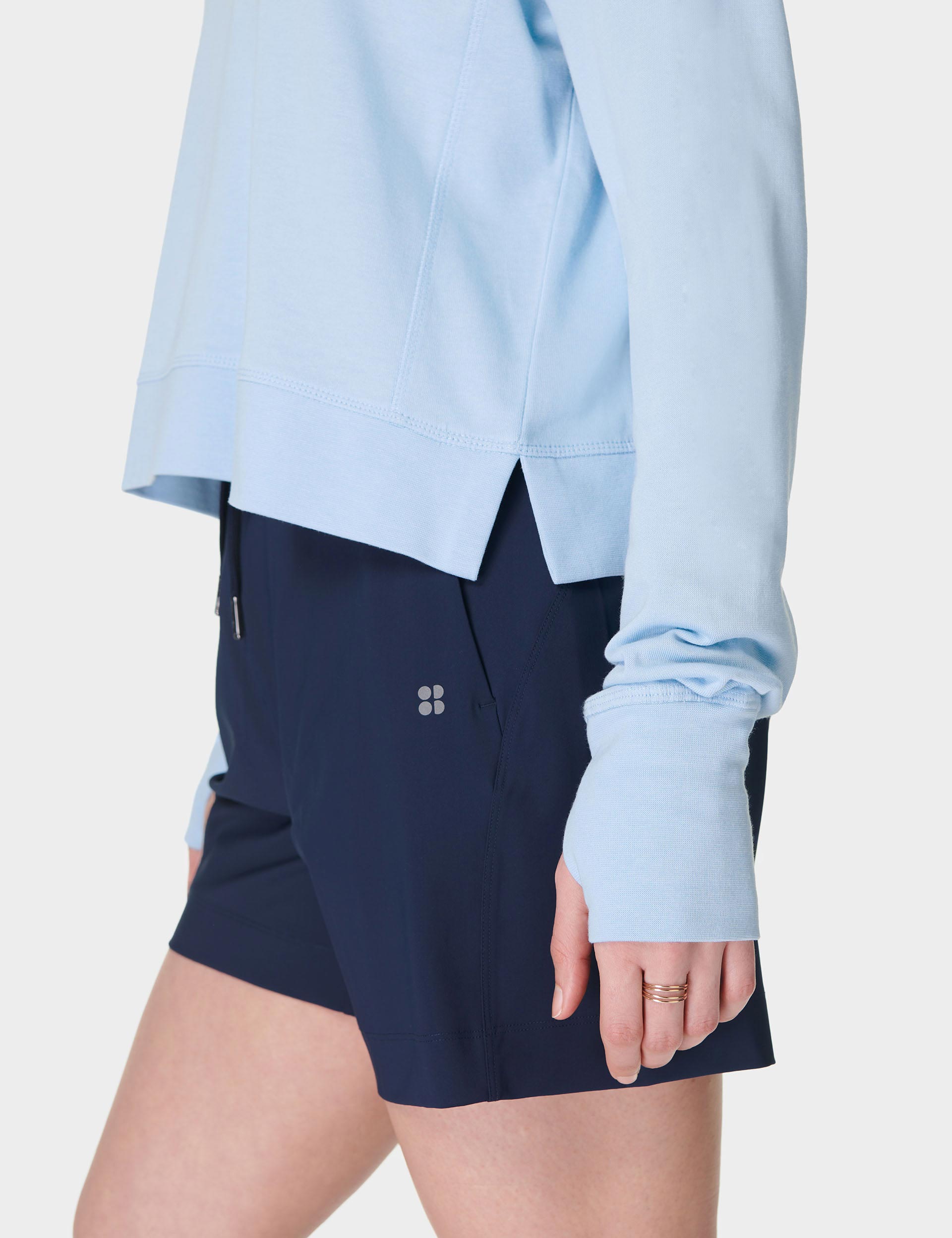 After Class Crop Sweatshirt for Women - Soft Casual Pullover Hoodie in Breeze Blue | Perfect for School, Gym, and Streetwear Fashion