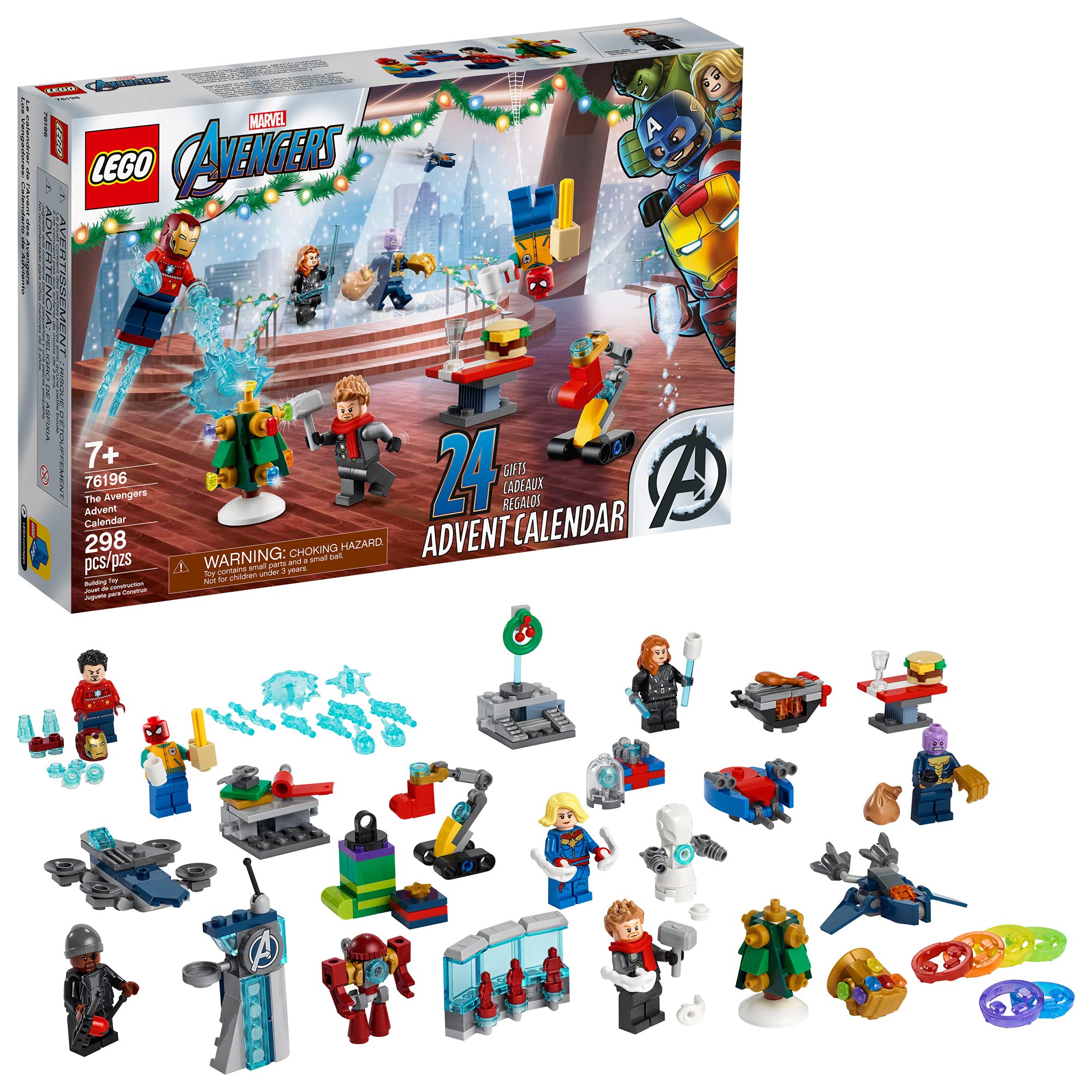 LEGO Marvel The Avengers Advent Calendar 76196 Building Kit - 298 Pieces Superhero Construction Toy Set | Perfect Christmas Countdown Gift for Kids & Marvel Fans | Play & Display for Holidays 2021