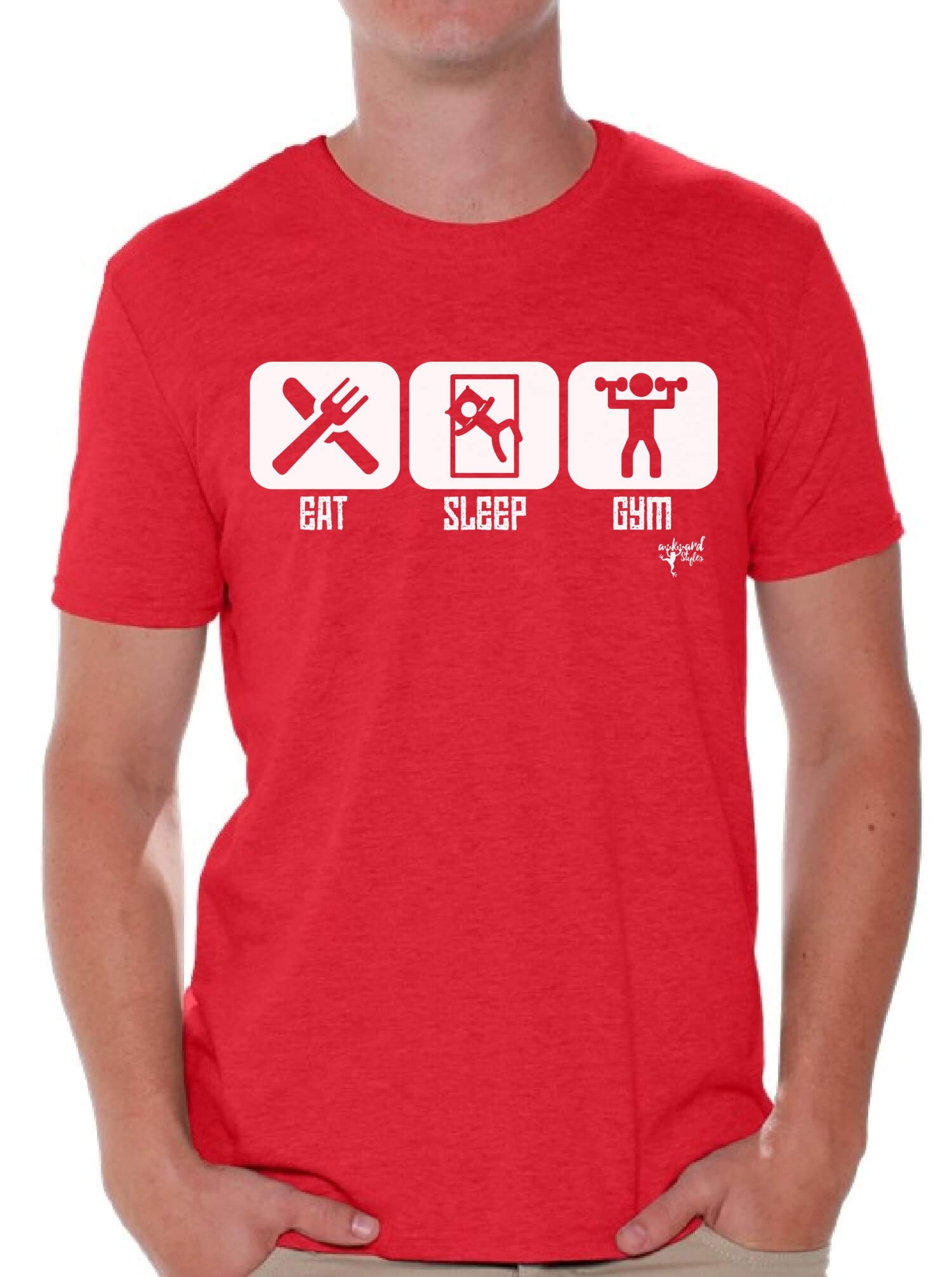 Eat Sleep Gym T-Shirt - Funny Workout Motivational Quote T-Shirt for Men & Women | Gym Fitness Apparel | Perfect for Workouts, Bodybuilding & Gym Enthusiasts