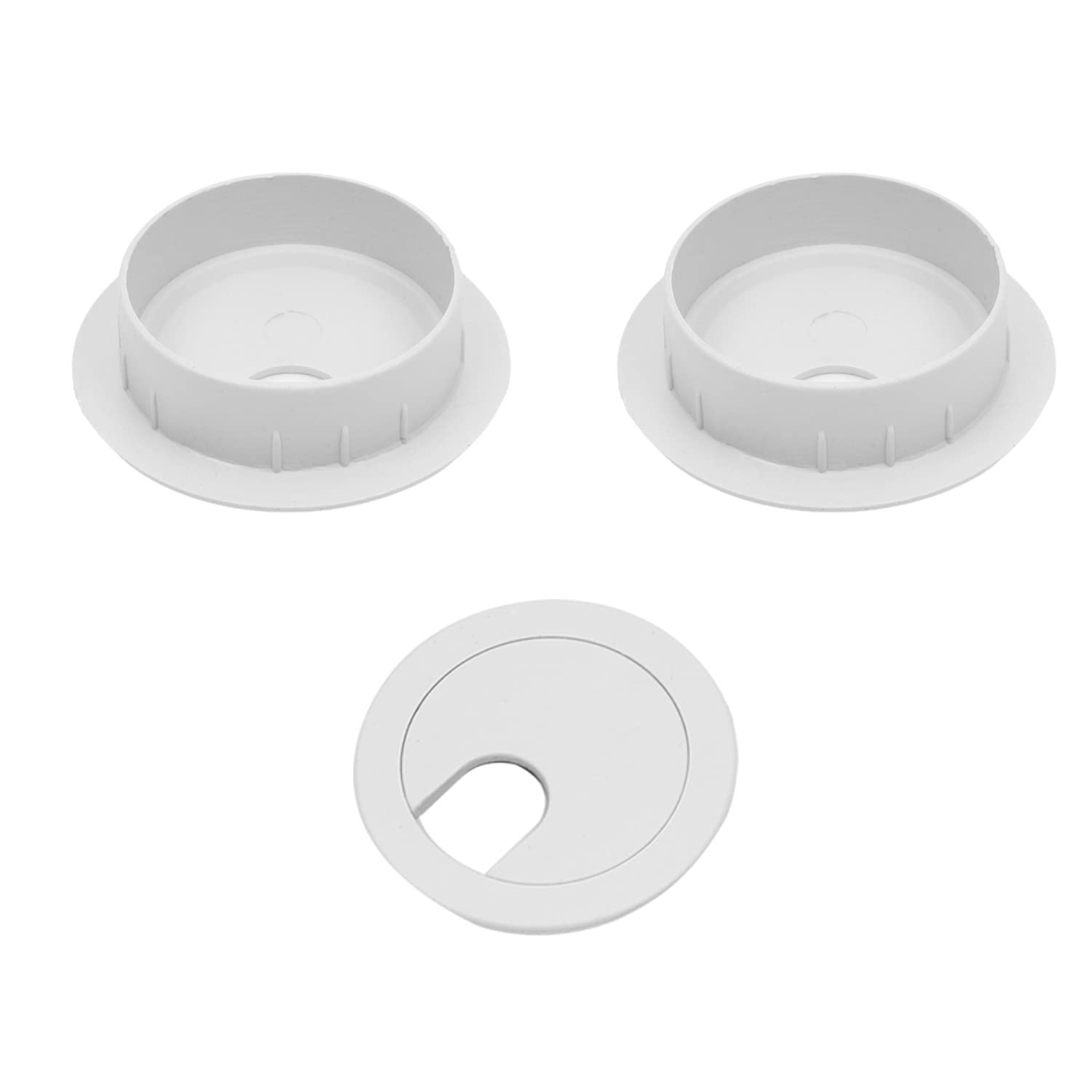 Aicosineg 30-Pack 1.38 Inch Plastic Cable Hole Cover, Desk Grommet for Wire Management - Office & Home Use, Cord Organizer, Grey (Perfect for Computer Desks, Workstations, and Home Office Setups)