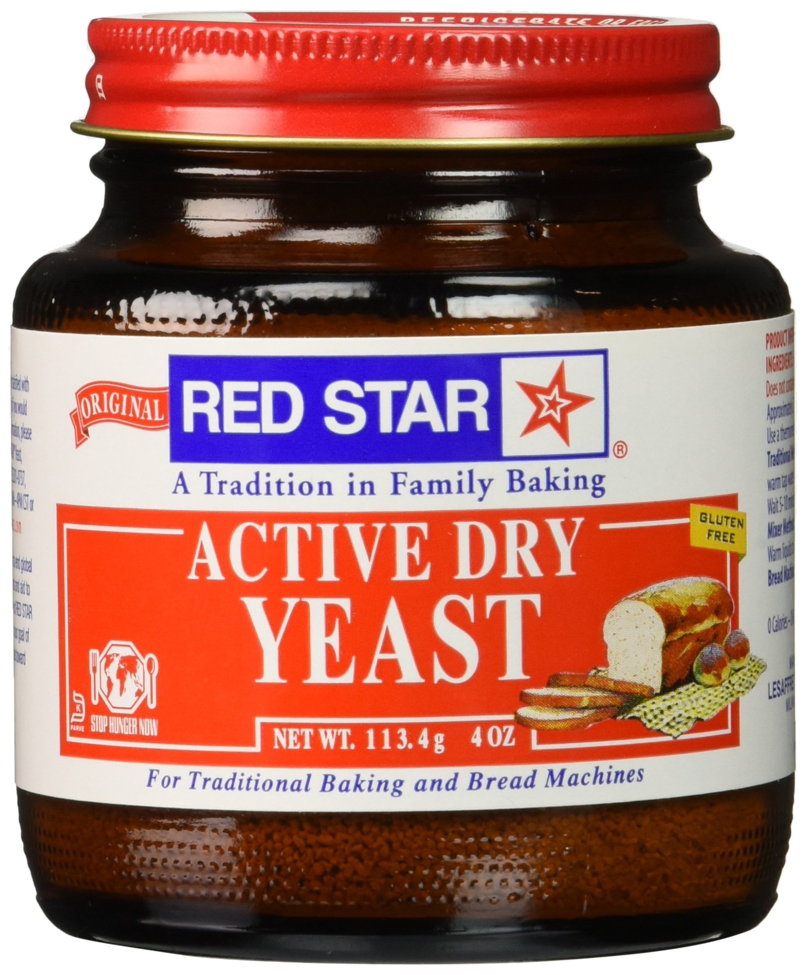 Premium Red Star Active Dry Yeast - 4 oz (113g) for Baking Bread, Pizza Dough & Pastries | Fast-Acting, High-Quality Yeast for Home Bakers & Professional Chefs