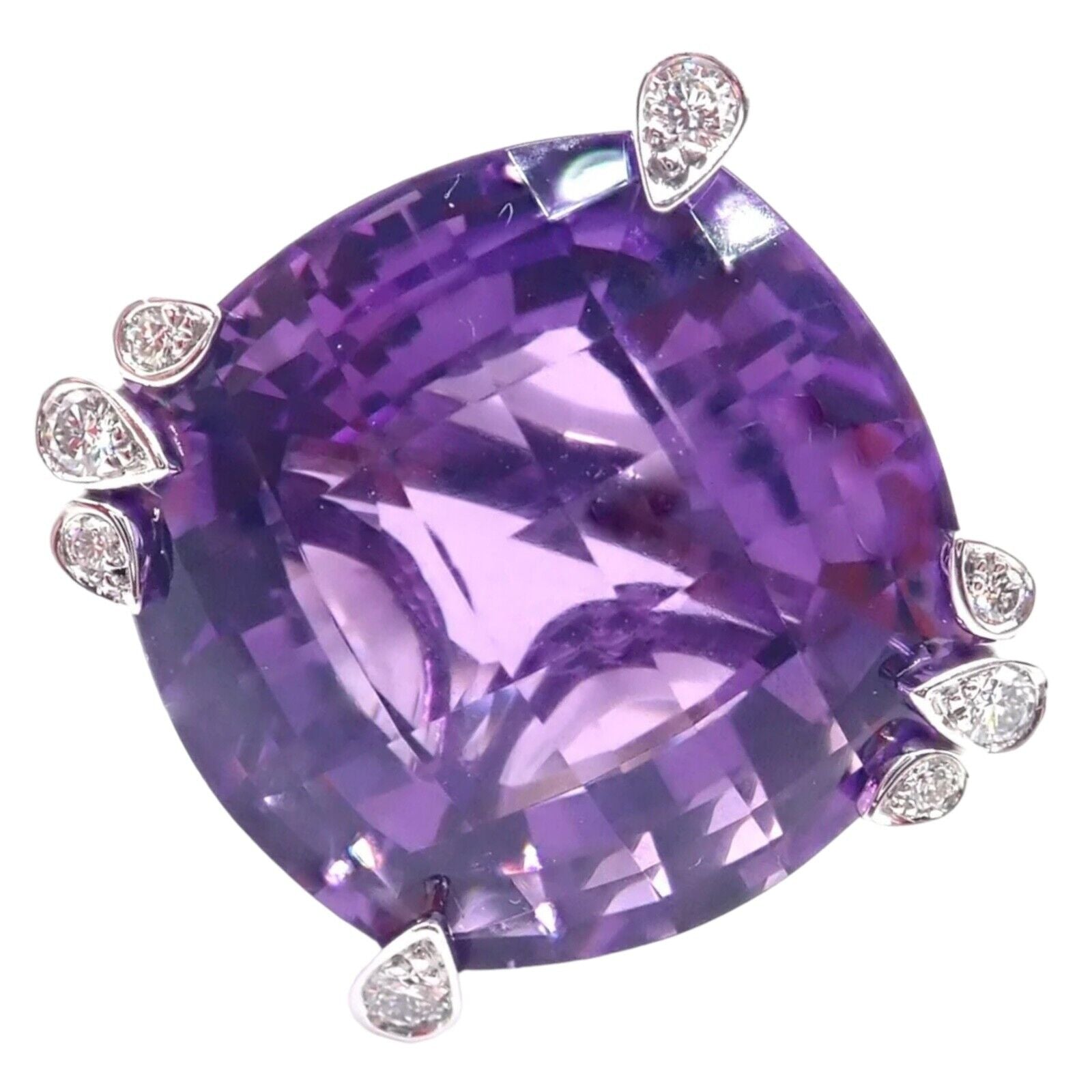 Authentic Cartier Inde Mysterieuse 18k White Gold Diamond & Amethyst Ring | Luxury Jewelry for Women | Perfect for Weddings, Anniversaries & Special Occasions