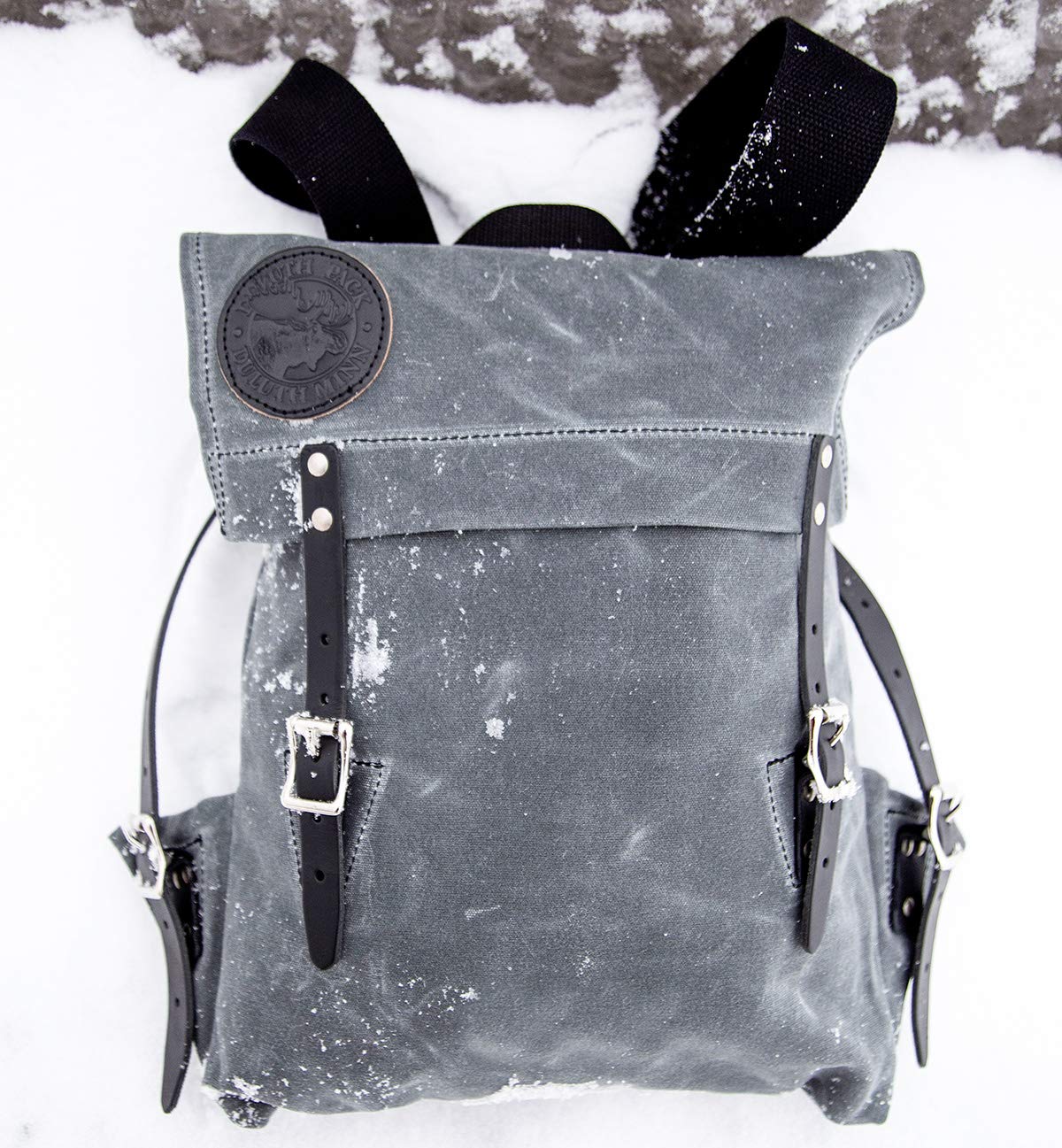 Duluth Pack Scout Pack Backpack - Wax Grey Canvas Hiking Daypack for Outdoor Adventures, Camping & Travel