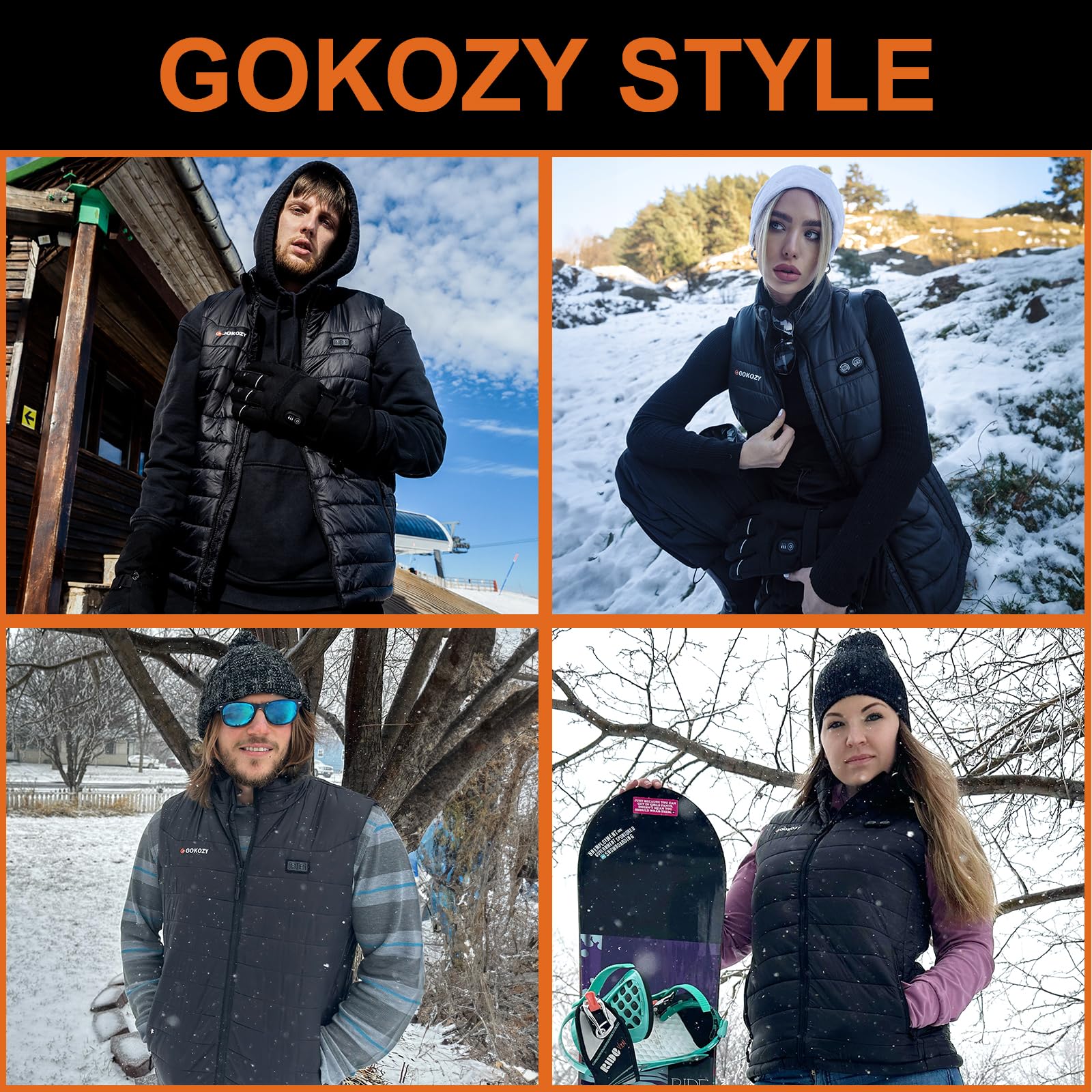 Gokozy Heated Vest for Men with Rechargeable Battery Pack - Lightweight Electric Warming Jacket for Cold Weather - Ideal for Outdoor Activities, Hiking, Hunting & Winter Sports