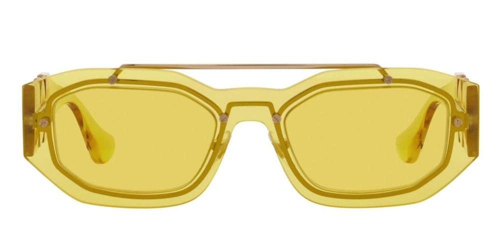 Versace VE 2235 100285 Yellow Plastic Fashion Sunglasses with UV Protection - Stylish Women's Sunglasses for Summer, Beach, and Outdoor Activities
