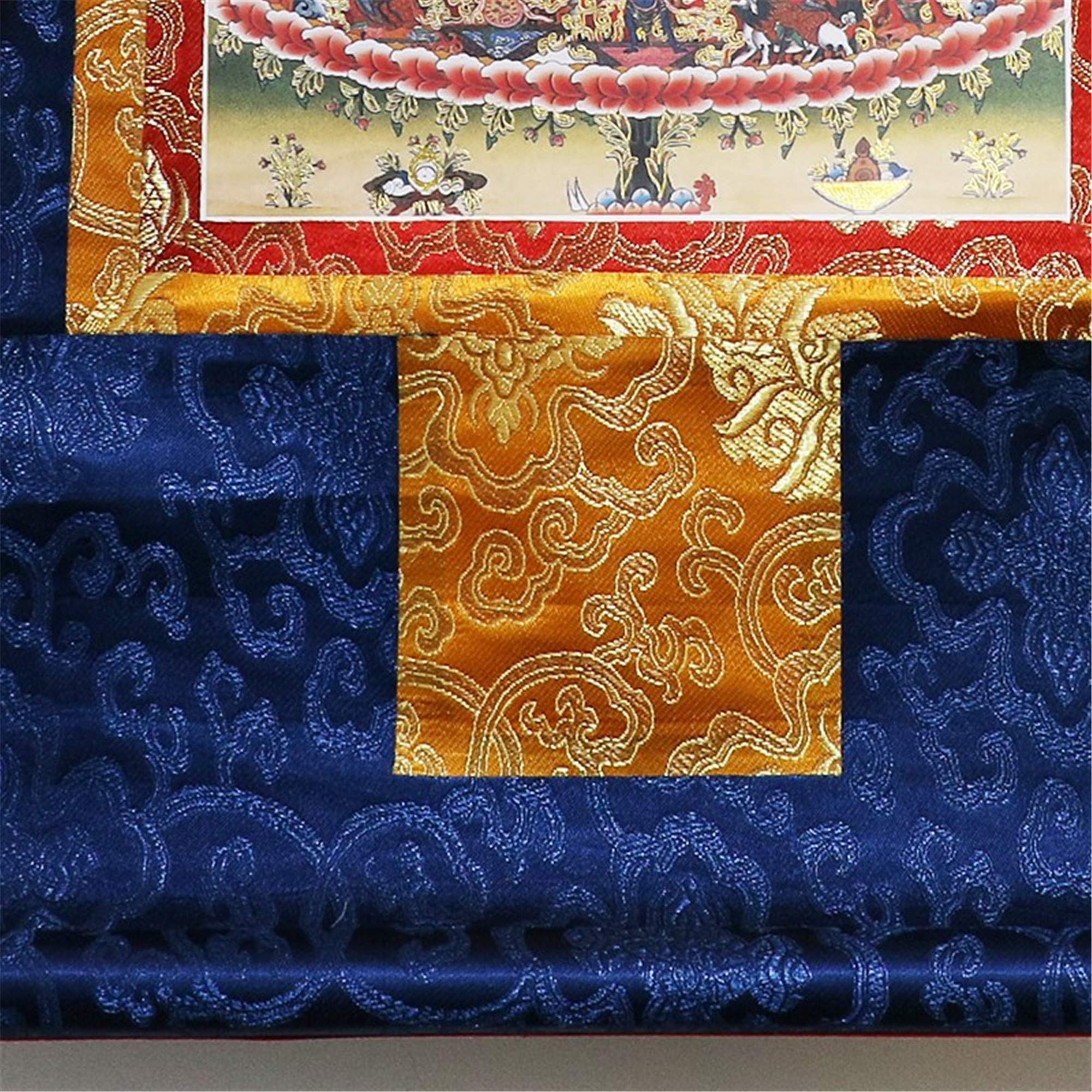 Amitayus Buddha Thangka Art - Tibetan Tapestry for Home Decor, Meditation & Spiritual Relaxation - Handmade Hot Stamped Wall Hanging for Zen Living Rooms, Yoga Studios & Buddhist Altars