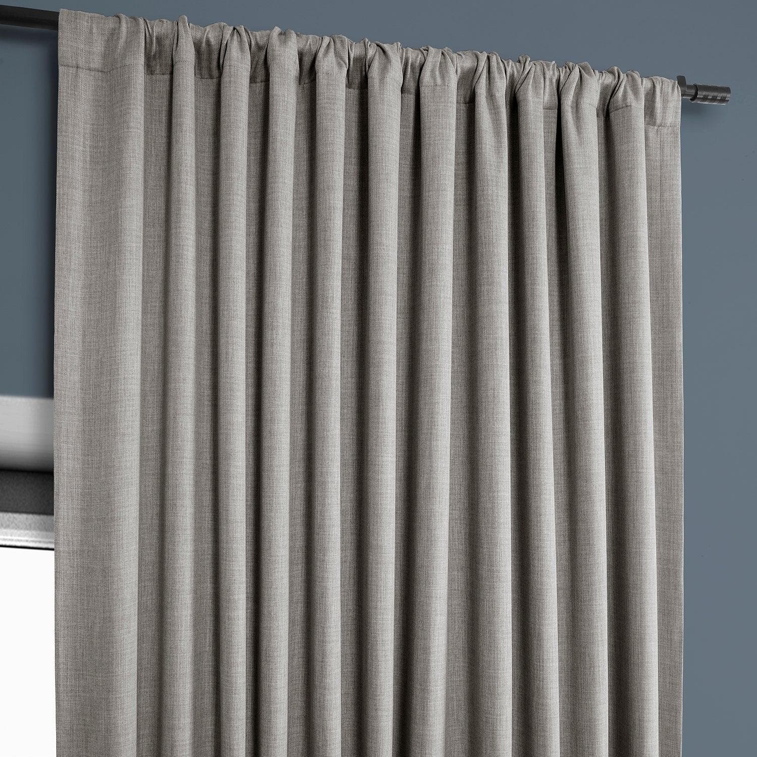 Extra Wide Textured Faux Linen Blackout Curtains for Living Room & Bedroom - Noise Reducing Thermal Insulated Window Drapes for Home Decor