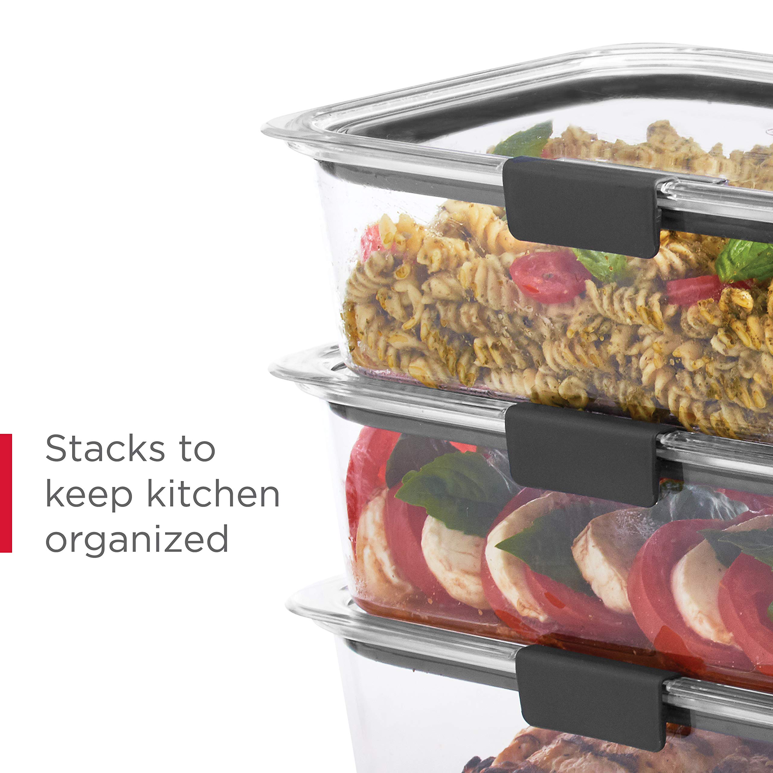 Rubbermaid Brilliance BPA-Free 22-Piece Food Storage Container Set | Airtight & Leak-Proof | Perfect for Meal Prep, Lunch Box, Leftovers & Pantry Organization | Stackable Kitchen Storage for Home & Office Use
