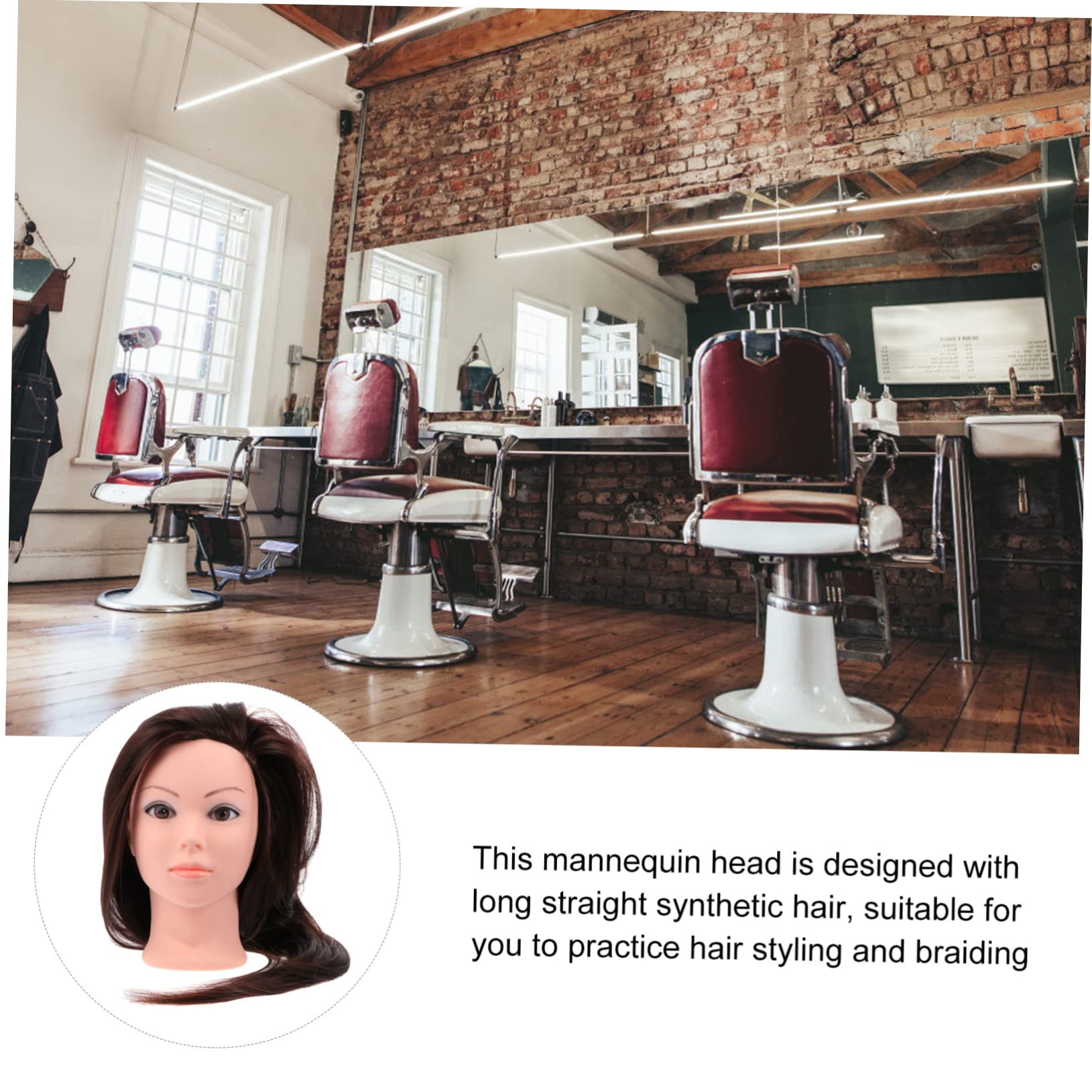 FOMIYES Realistic Mannequin Head for Braiding Practice - Professional Hair Styling Training Head for Cosmetology Students & Beginners (Boys/Girls) - Perfect for Salon Practice, Wig Making & Hairstyling Training at Home or School