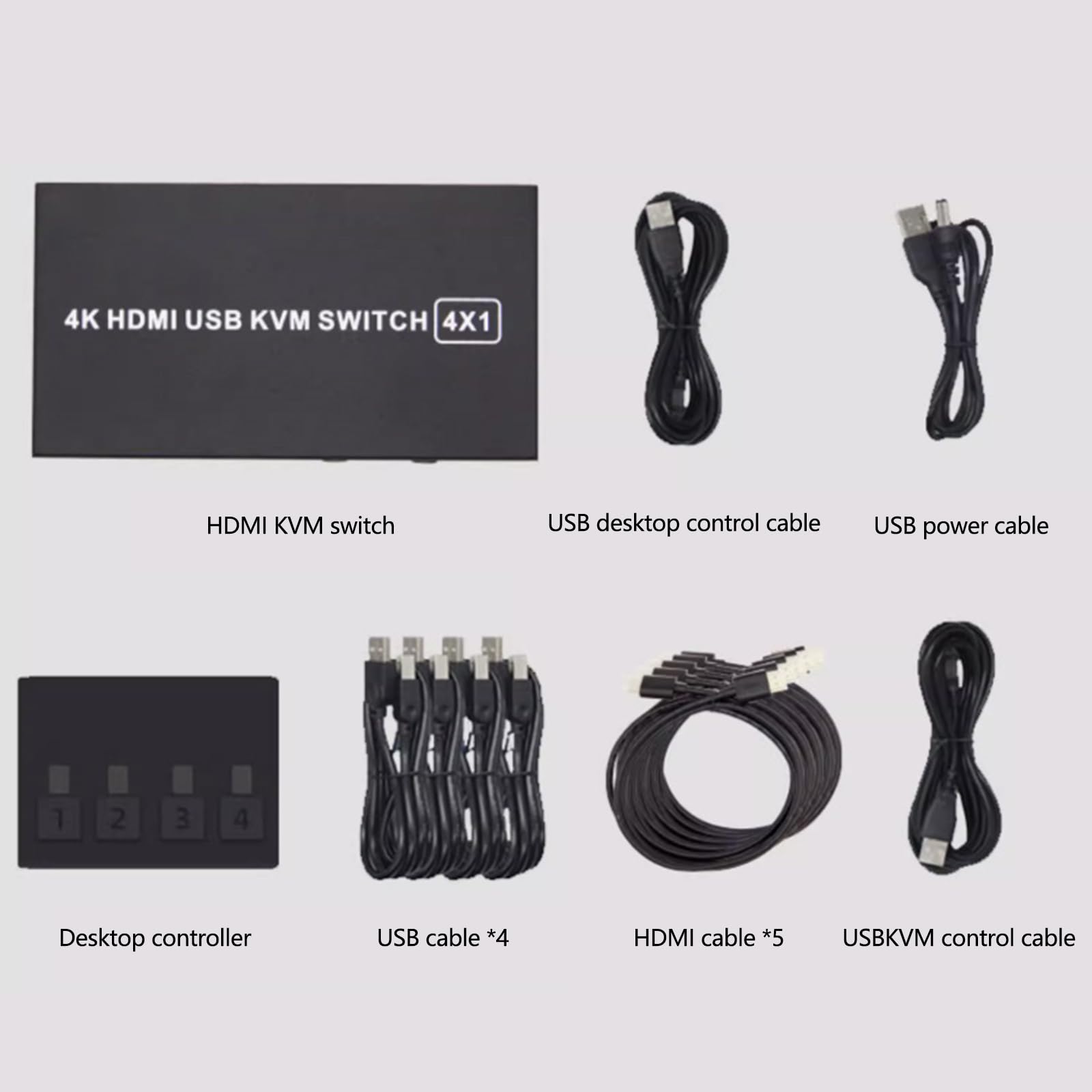 4-Port HDMI KVM Switch for 4 Computers - Seamless Switching Between Laptop, Mouse, Keyboard & Display - USB & Audio Support - Ideal for Home Office, Gaming & Multi-PC Setup