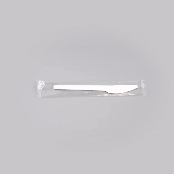Eco-Friendly Compostable CPLA Plastic Knives - Heat Resistant, 6.5 Inch White Cutlery (50 Count Box) | Perfect for Parties, Picnics & Sustainable Dining