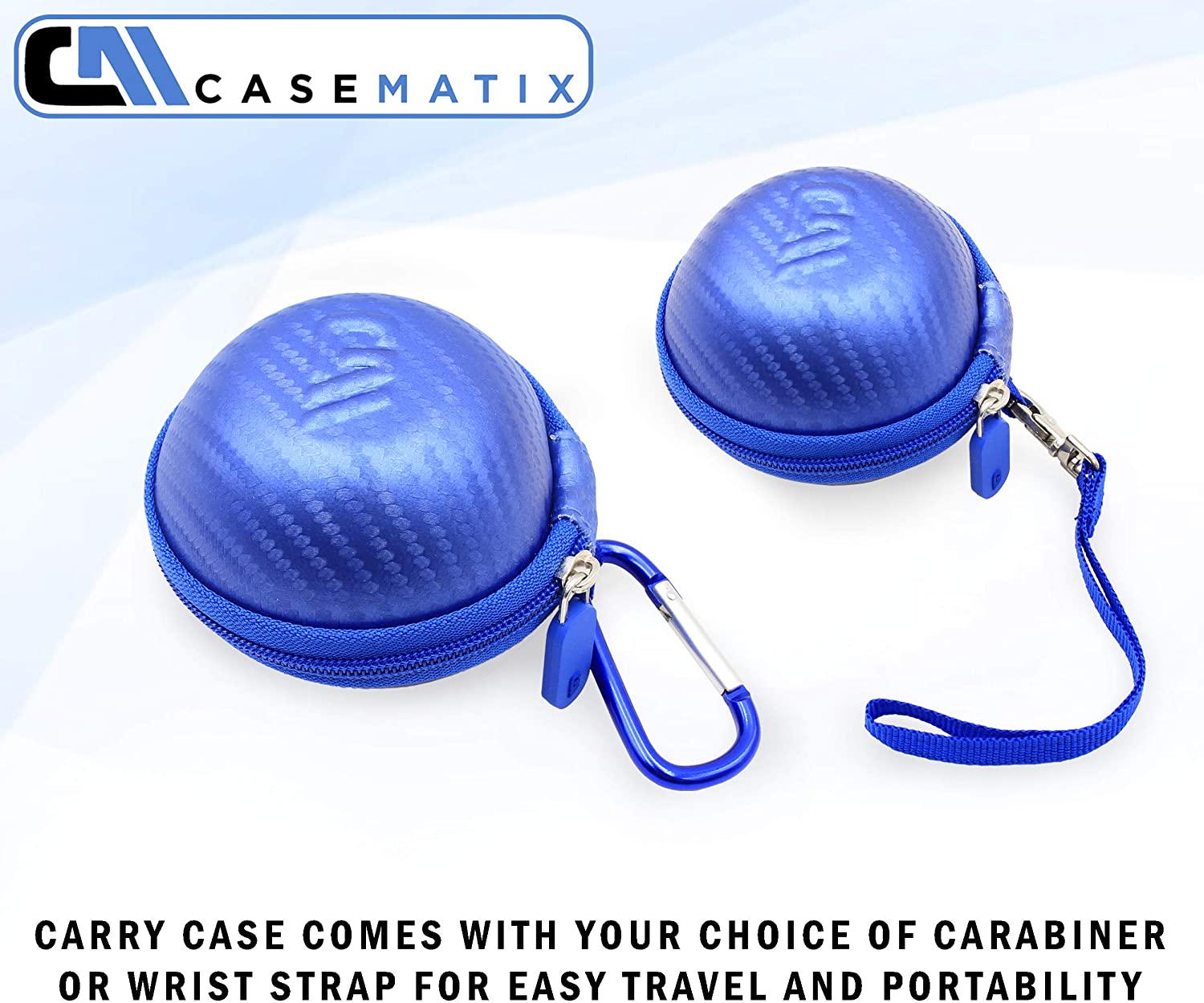 CASEMATIX Blue Protective Case for Tamagotchi Pix Camera - Durable Carry Case with Wrist Strap & Carabiner - Perfect for Virtual Pet Game Protection and On-the-Go Play