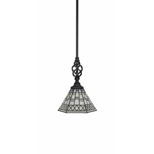 Toltec Lighting Elegante 1-Light Matte Black Mini Pendant - Modern Ceiling Light Fixture for Kitchen Island, Dining Room & Bedroom (Model 80-MB-9105)