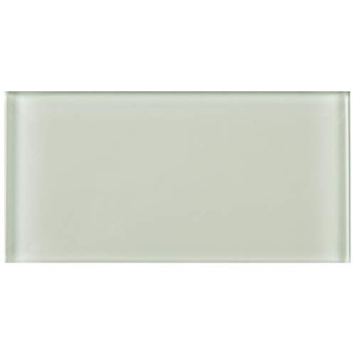 3x6 Inch Glass Subway Wall Tile - White Bathroom & Kitchen Backsplash Tile (5 Sq Ft Box of 40 Pieces, Crystal White) | Perfect for Shower Walls, Kitchen Splashbacks & Home Renovation Projects