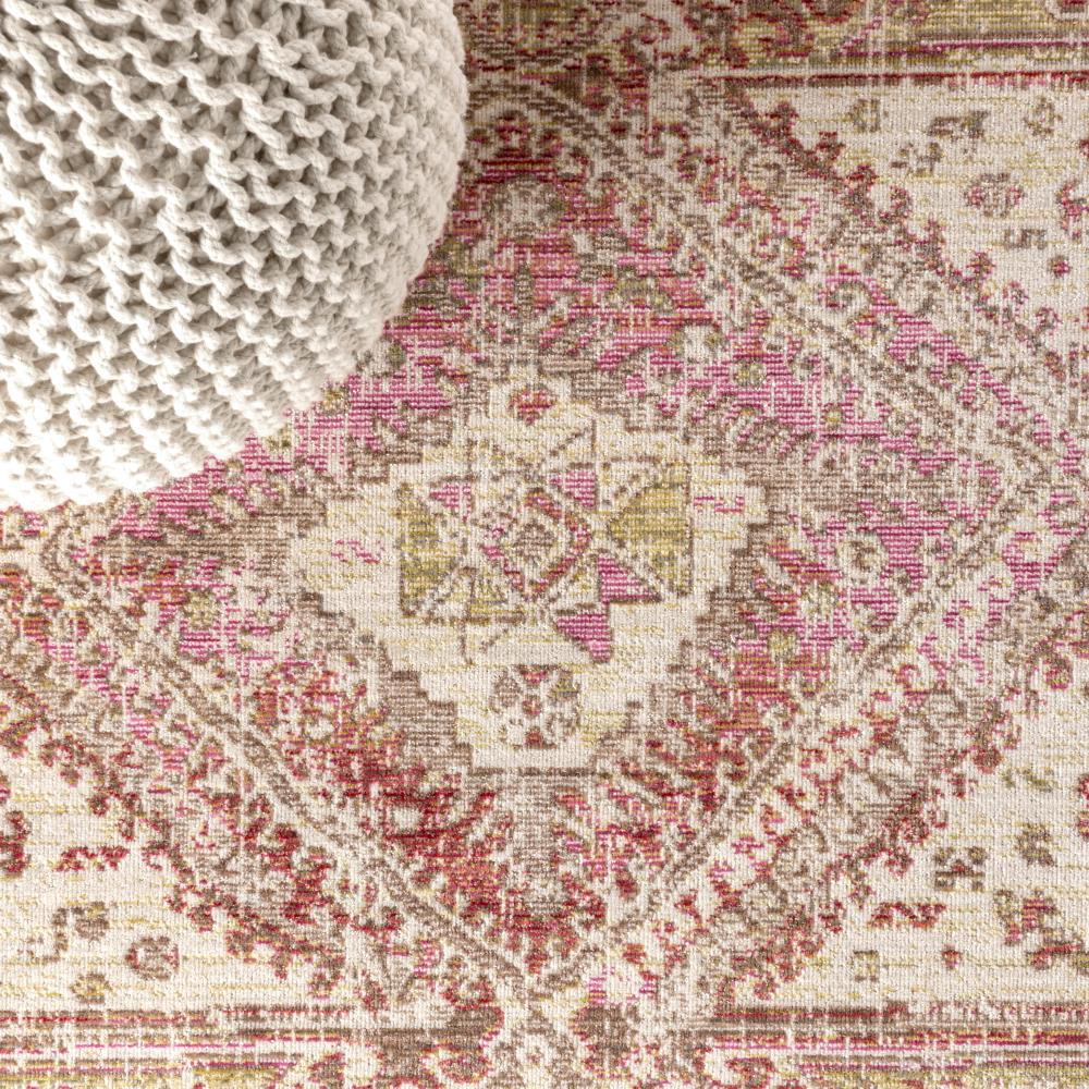 Handwoven Darija Ornate Geometric Medallion Area Rug - Moroccan Bohemian Style Living Room Rug for Home Decor, Bedroom & Office