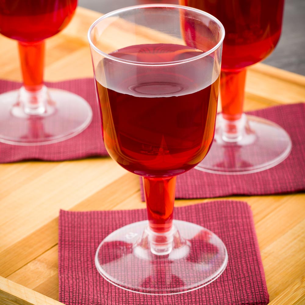 4 oz Clear Plastic Chalice Wine Glasses - 2.5