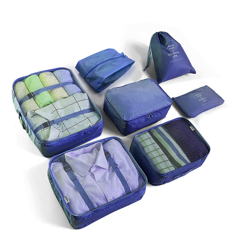 7-Piece Packing Cubes Set for Travel - Lightweight Luggage Organizers with Storage Bags for Clothes, Carry-On & Suitcase Organization - Perfect for Business Trips, Vacations & Weekend Getaways