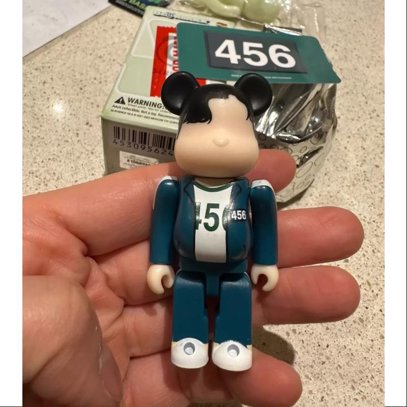 Bearbrick Series 44 Secret Squid Game Player 456 100% Collectible Figure - Limited Edition Art Toy for Display, Gift & Anime Fans Collection