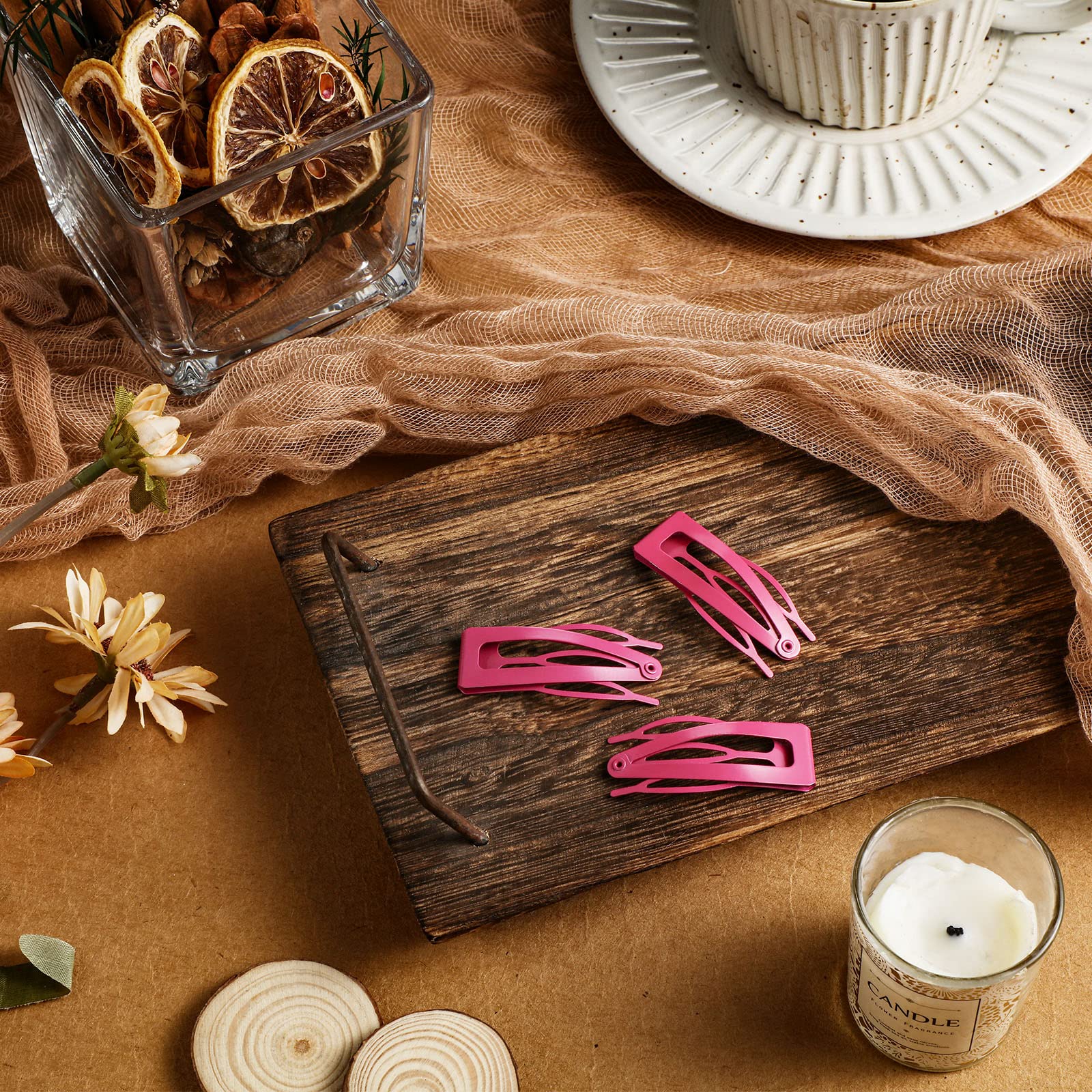 24 Pcs Hot Pink Double Grip Hair Clips - 2 Inch Metal Snap Barrettes for Women, Girls | Strong Hold for Thick Hair, Styling, Salon Use & DIY Hair Accessories | Perfect for Ponytails, Braids & Updos