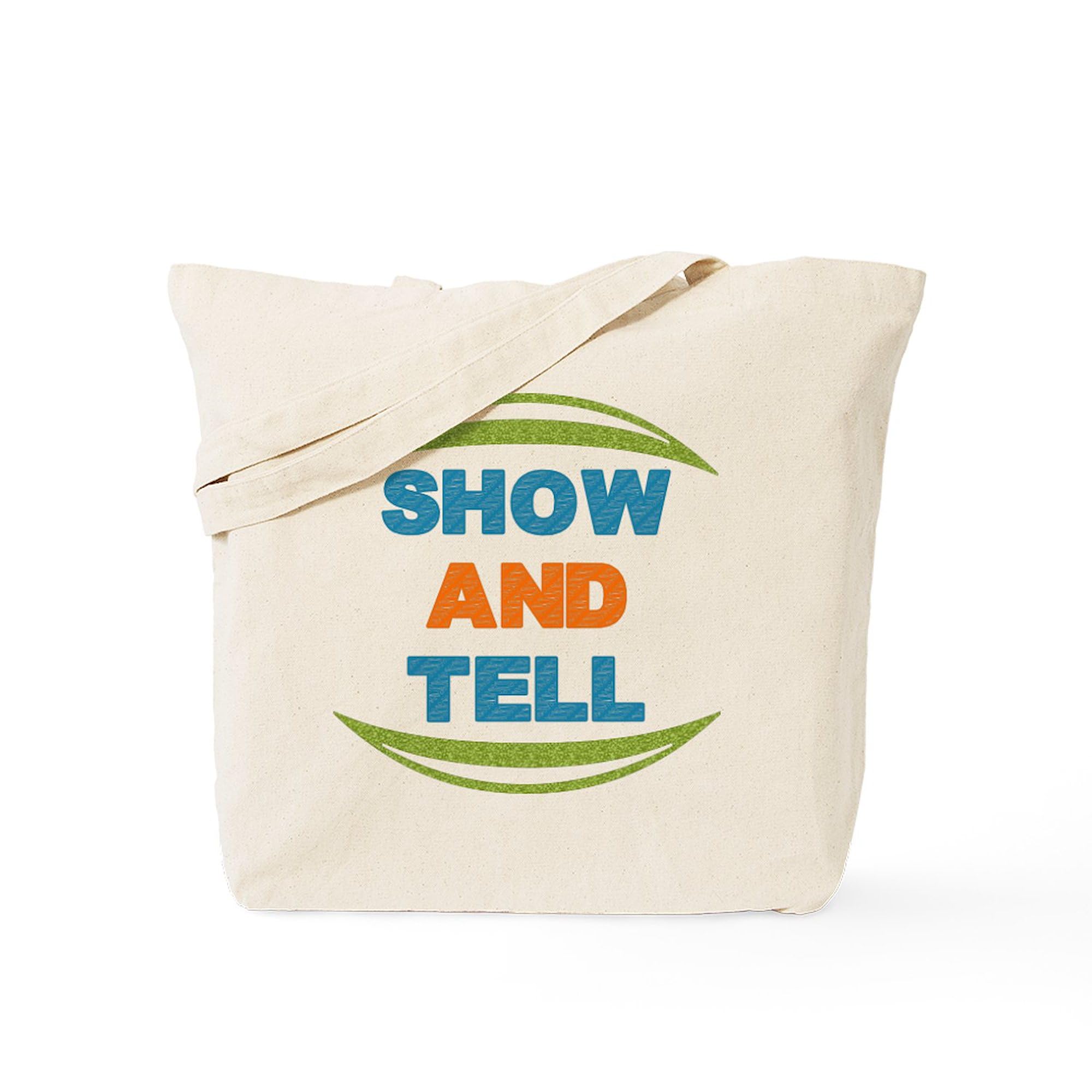 CafePress Show And Tell Natural Canvas Tote Bag - Eco-Friendly Reusable Grocery Shopping Bag for School, Work, Farmers Market & Daily Errands