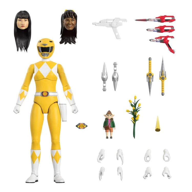 Mighty Morphin Power Rangers ULTIMATES! Yellow Ranger Action Figure - Collectible Toy for Fans & Display - Perfect for Play, Gifts, and Nostalgic Collections