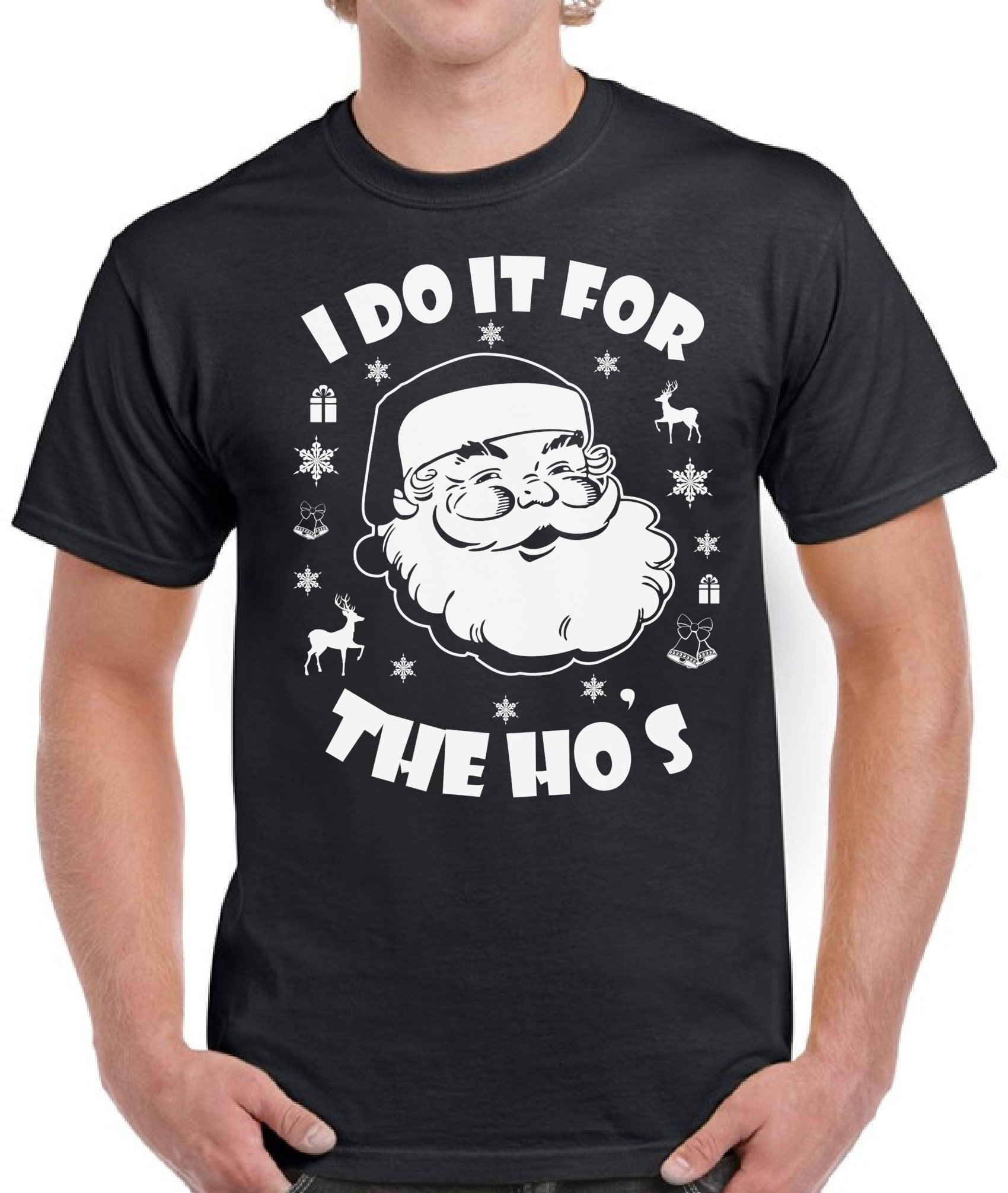 Funny Santa Ho Ho Ho T-Shirt for Men - Christmas Holiday Novelty Tee - Perfect for Ugly Sweater Parties & Festive Gatherings