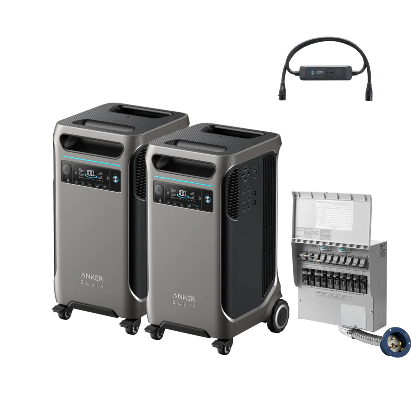 Anker SOLIX F3800 Portable Solar Generator with 2 Panels - 3800W Power Backup Kit for Home, Camping & Emergency Use