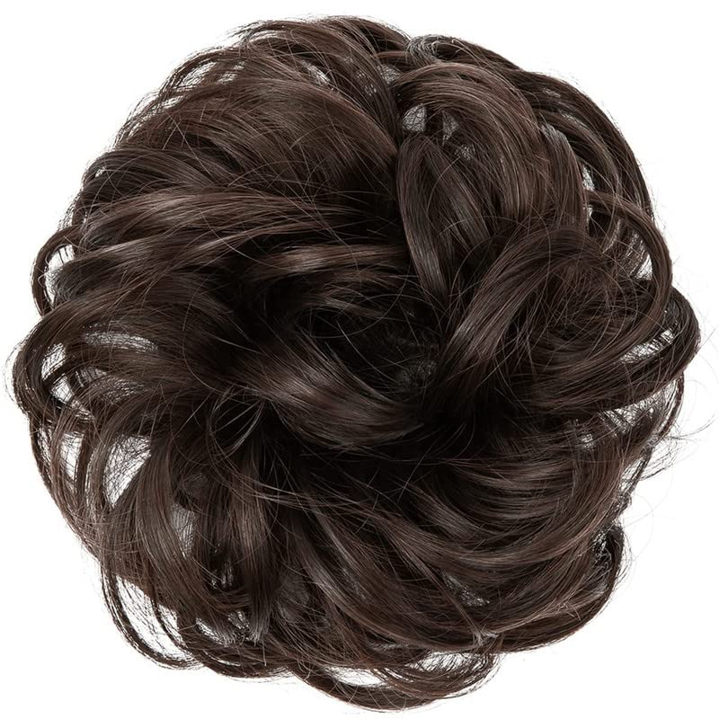 CHANDERKASH Large Messy Bun Scrunchie - Pack of 1 | Synthetic Nylon Wavy Curly Hair Bun Extensions | Puff Juda Bun Shaper for Thick Hair | Perfect for Workouts, Yoga, and Everyday Stylish Looks