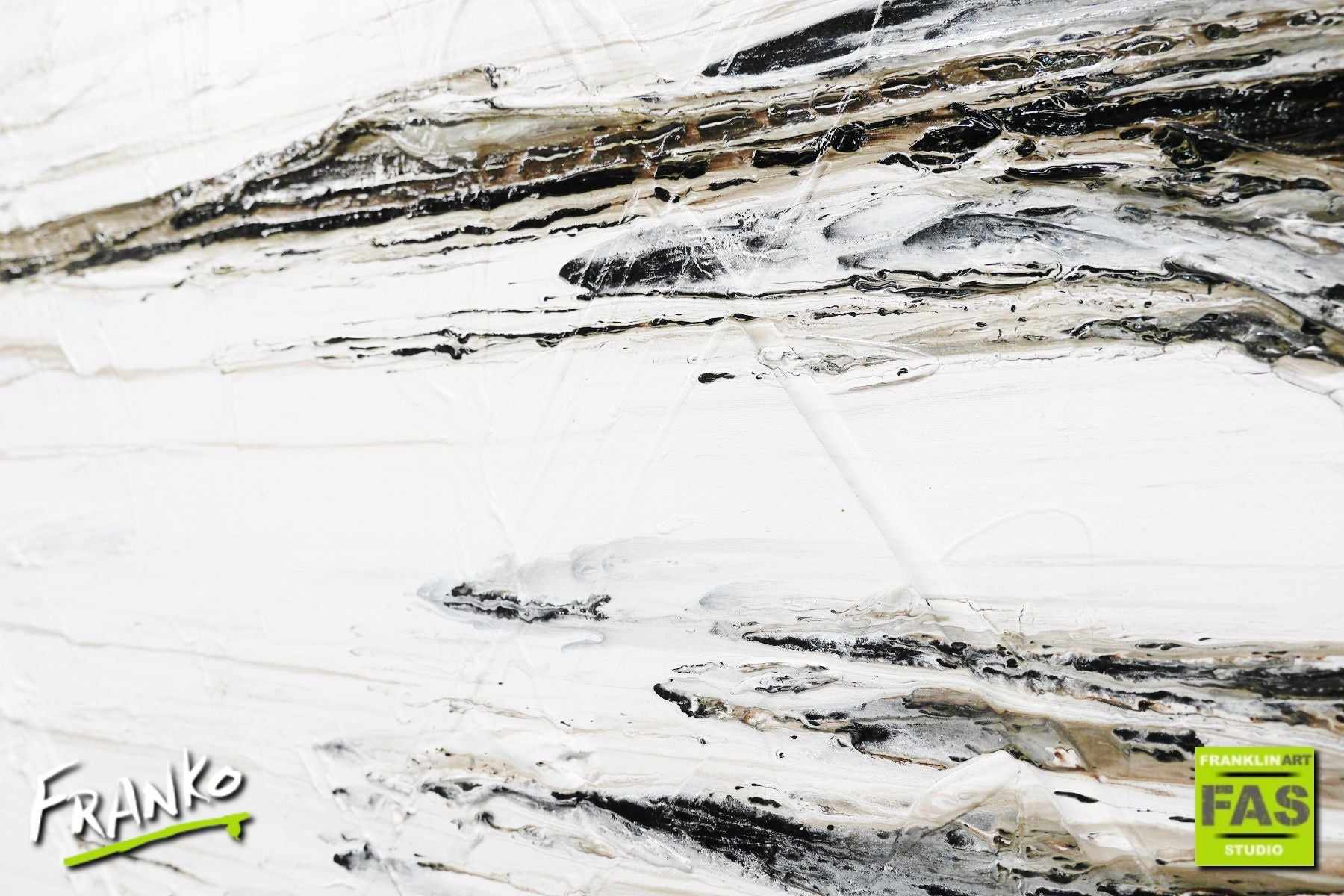 Decayed Beauty 200cm x 80cm Large White Black Abstract Canvas Art Wall Painting - Perfect for Modern Living Room, Office Decor & Contemporary Home Interior