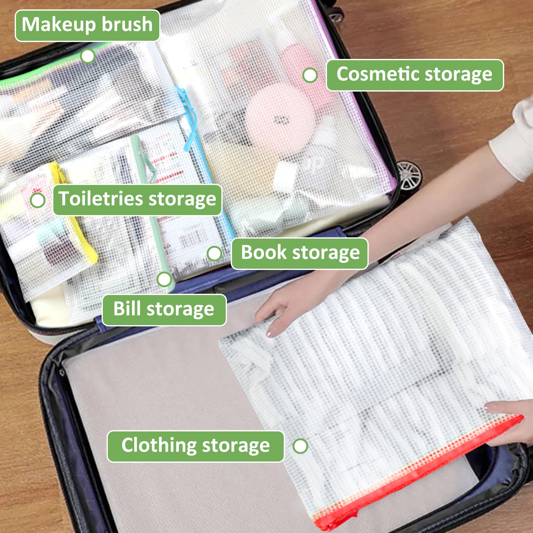 25pcs Clear PVC Mesh Zipper Pouch Bags for Organization & Storage - Travel, School, Home & Toy Storage Organizers | Multipurpose Storage Solution for Clothes, Makeup, Office Supplies & More