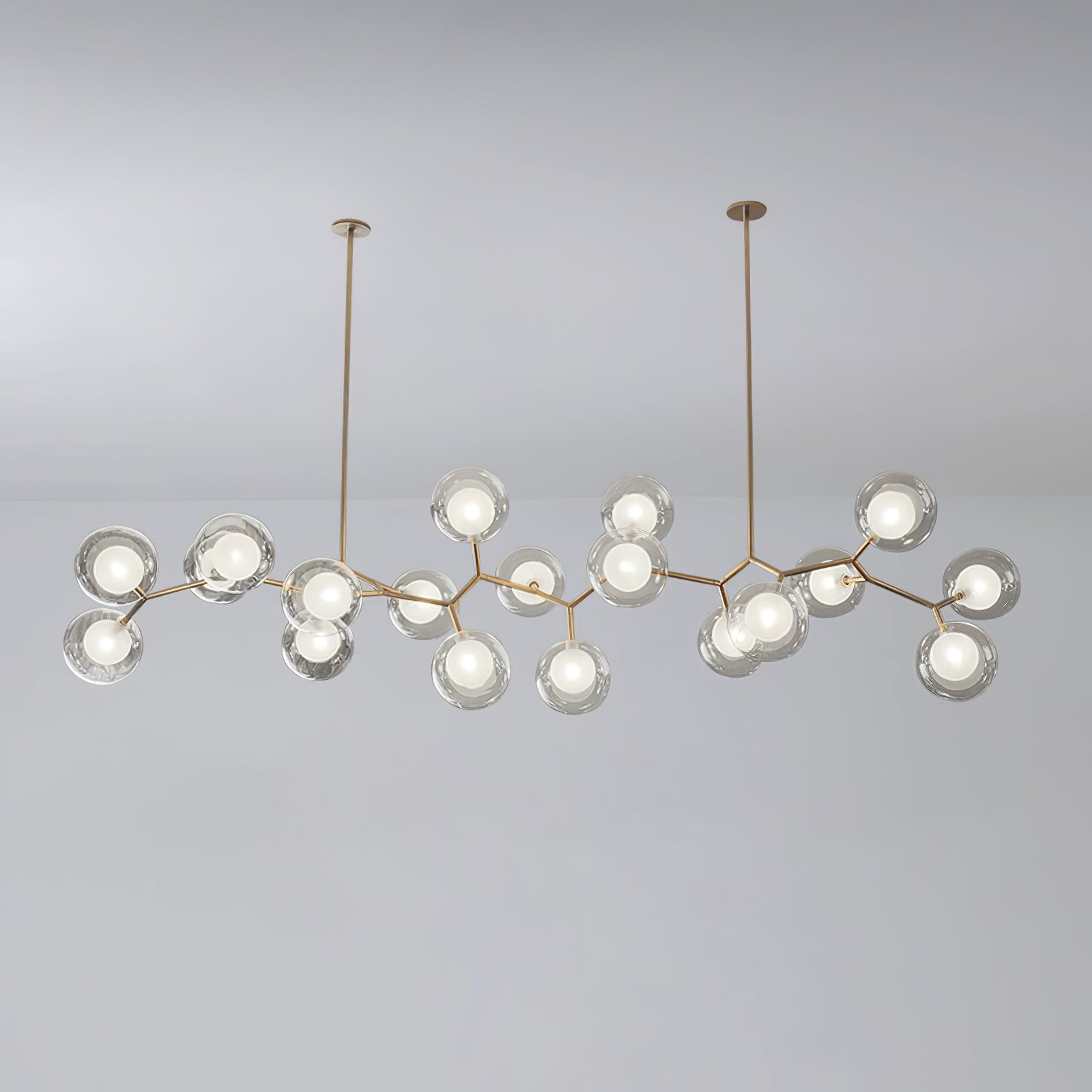 Crystal Glass Ball Chandelier - Modern Molecular Pendant Light for Dining Room, Living Room & Bedroom Decor