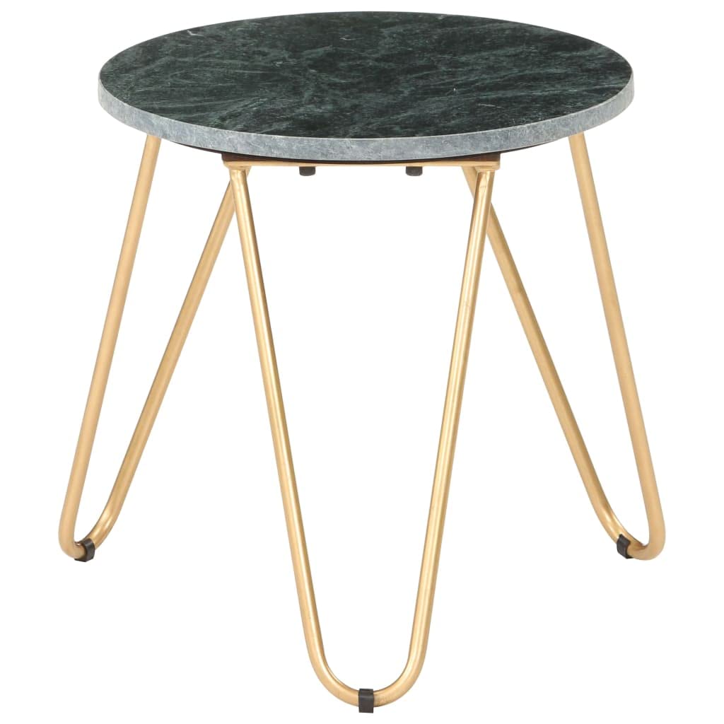 SKM Green Coffee Table 15.7x15.7x15.7 Inches - Real Stone with Marble Texture - Perfect for Living Room, Lounge & Modern Home Decor