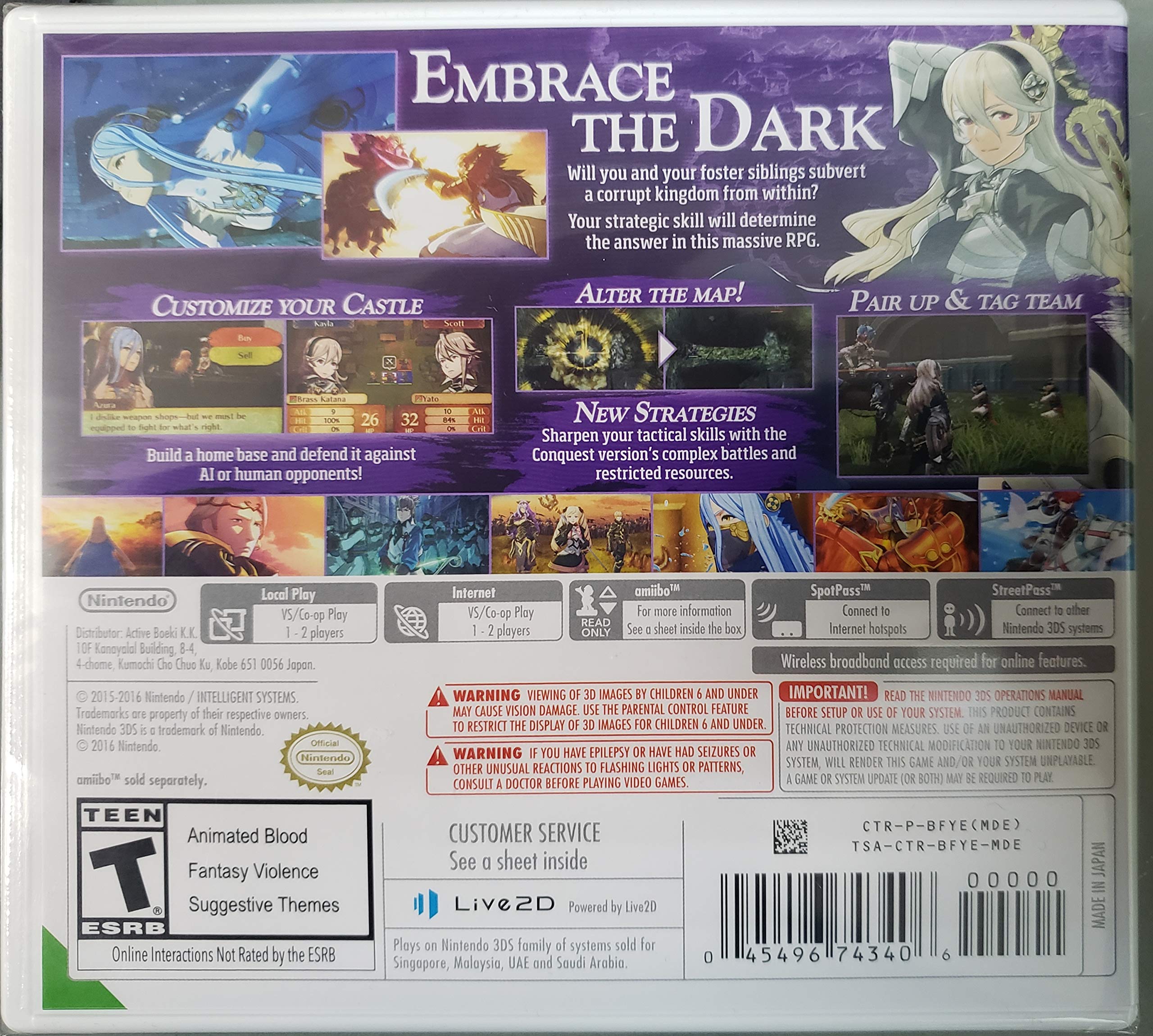 Fire Emblem Fates: Conquest - Nintendo 3DS Game (World Edition) | Tactical RPG Adventure for Handheld Gaming On-The-Go