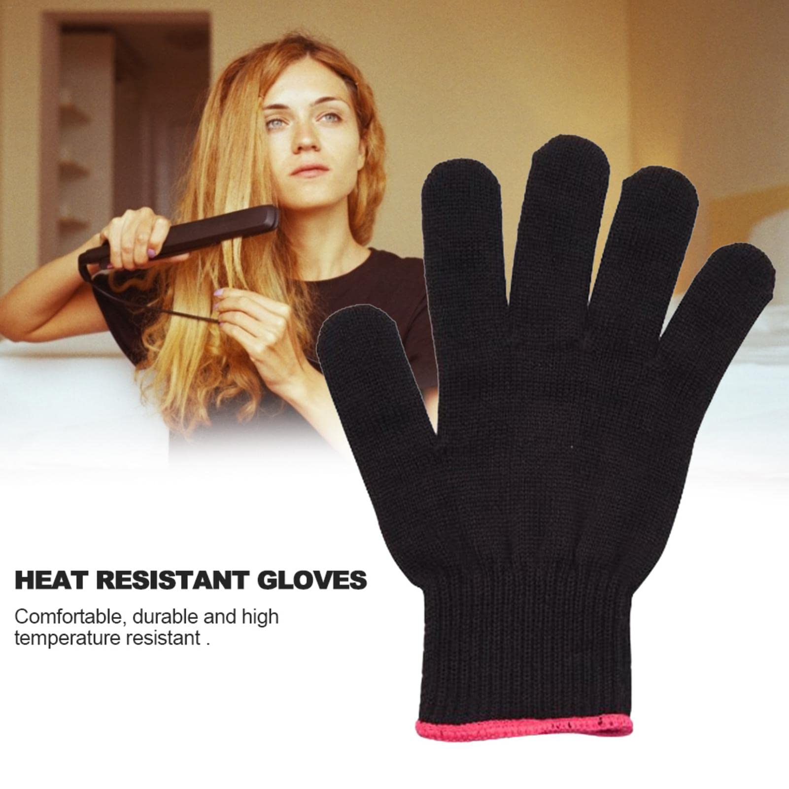 Professional Heat Resistant Gloves for Hair Styling - Curling & Flat Iron Mitts for Left & Right Hands | Heat Proof Protection for Wands & Styling Tools | Perfect for Salon & Home Hair Care