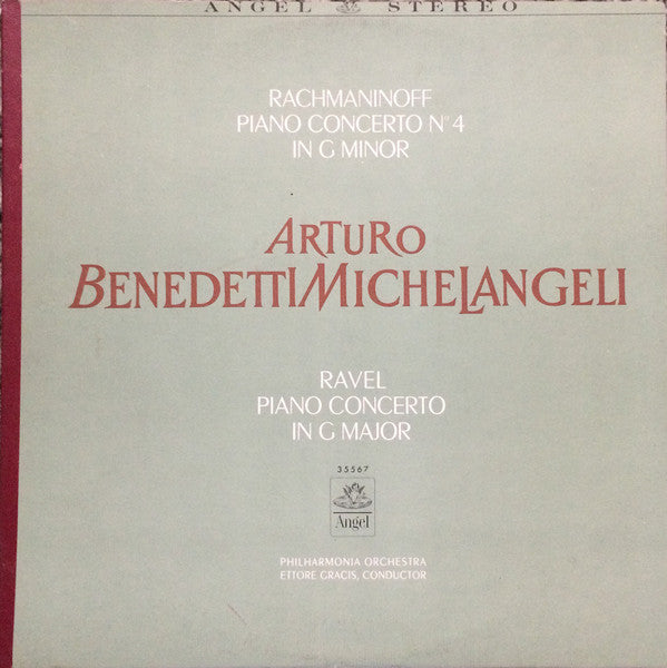 Rachmaninoff Concerto No. 4 in G Minor & Ravel Concerto in G Major LP Album by Arturo Benedetti Michelangeli - NM/M Condition - Perfect for Classical Music Collectors & Vinyl Enthusiasts