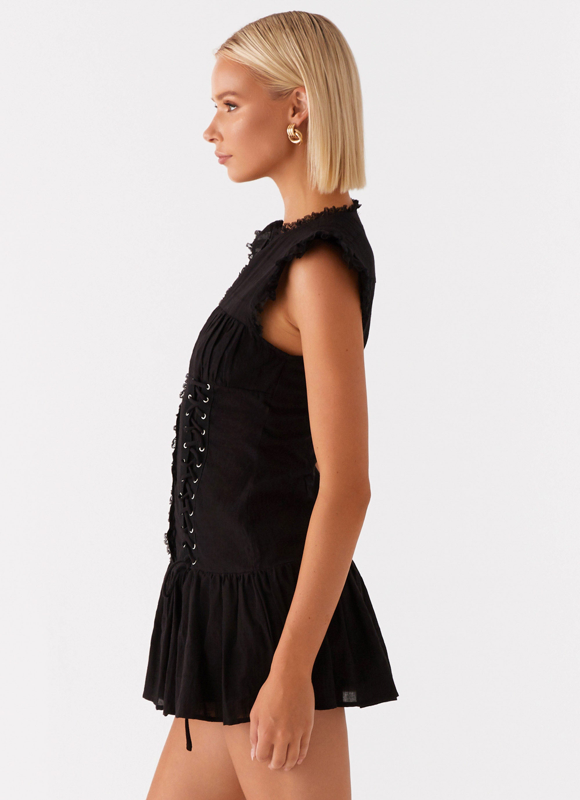 Beside Me Mini Dress - Black | Sexy Short Sleeve Bodycon Dress for Women | Perfect for Night Out, Date Night & Party Wear