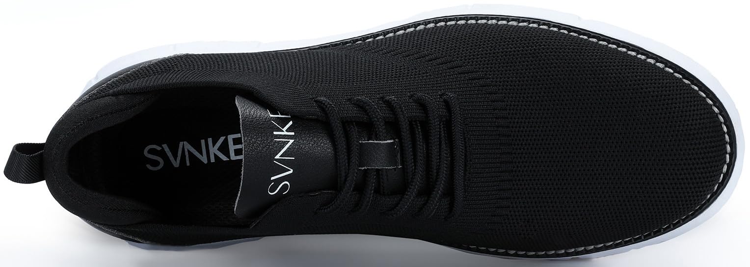 Men's Breathable Mesh Dress Shoes - Casual Business Oxford Sneakers with Thick Sole | Lightweight & Comfortable for Walking, Tennis & Office Wear