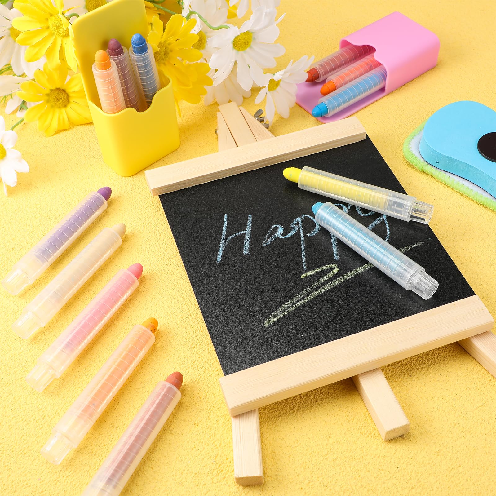 Qilery 149-Piece Dustless Chalk Set - Non-Toxic Washable Magnetic Chalkboard Chalk with Holder for Kids & Teachers - Multicolor Classroom Supplies for Drawing, Writing & Learning - Perfect for Home, School & Office Use