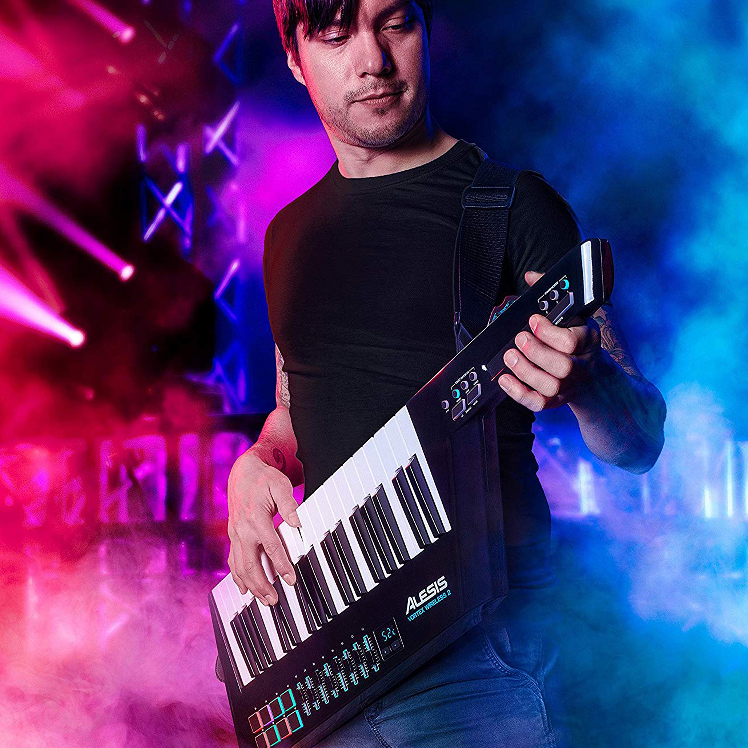 Alesis Vortex Wireless 2 Keytar - Professional USB MIDI Wireless Controller with Software Suite for Music Production, Live Performance & Studio Recording (Black)