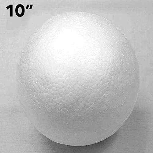 2 Pack 10-Inch White Foam Balls for DIY Crafts, Kids Art Projects, School Activities, Wedding & Birthday Party Decorations - Large Round Foam Spheres for Home Decor, Floral Arrangements, and Creative Designs