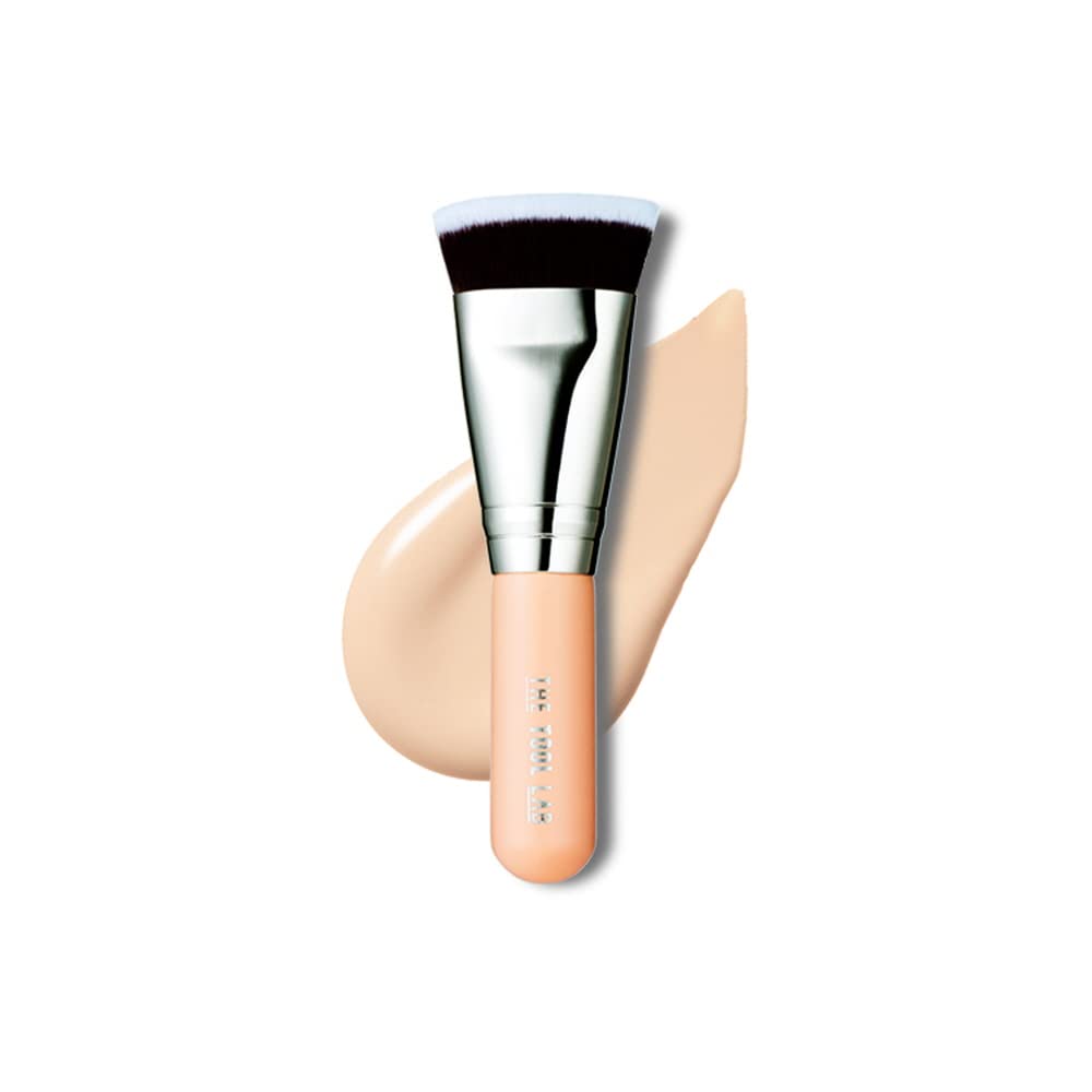 THE TOOL LAB 101 Multitasker Foundation Brush - Flat Top for Liquid & Cream Makeup - Professional Buffing & Stippling