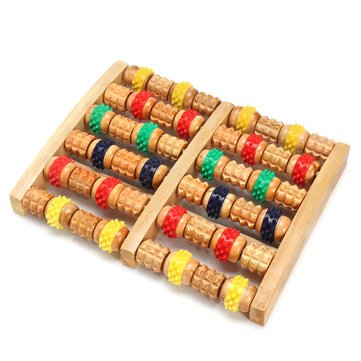Wooden Roller Foot Massager for Acupressure & Reflexology - Relieve Stress, Pain & Tension - Natural Wood Foot Massage Tool for Home & Office Relaxation - Perfect for Post-Workout Recovery & Spa-Like Self-Care